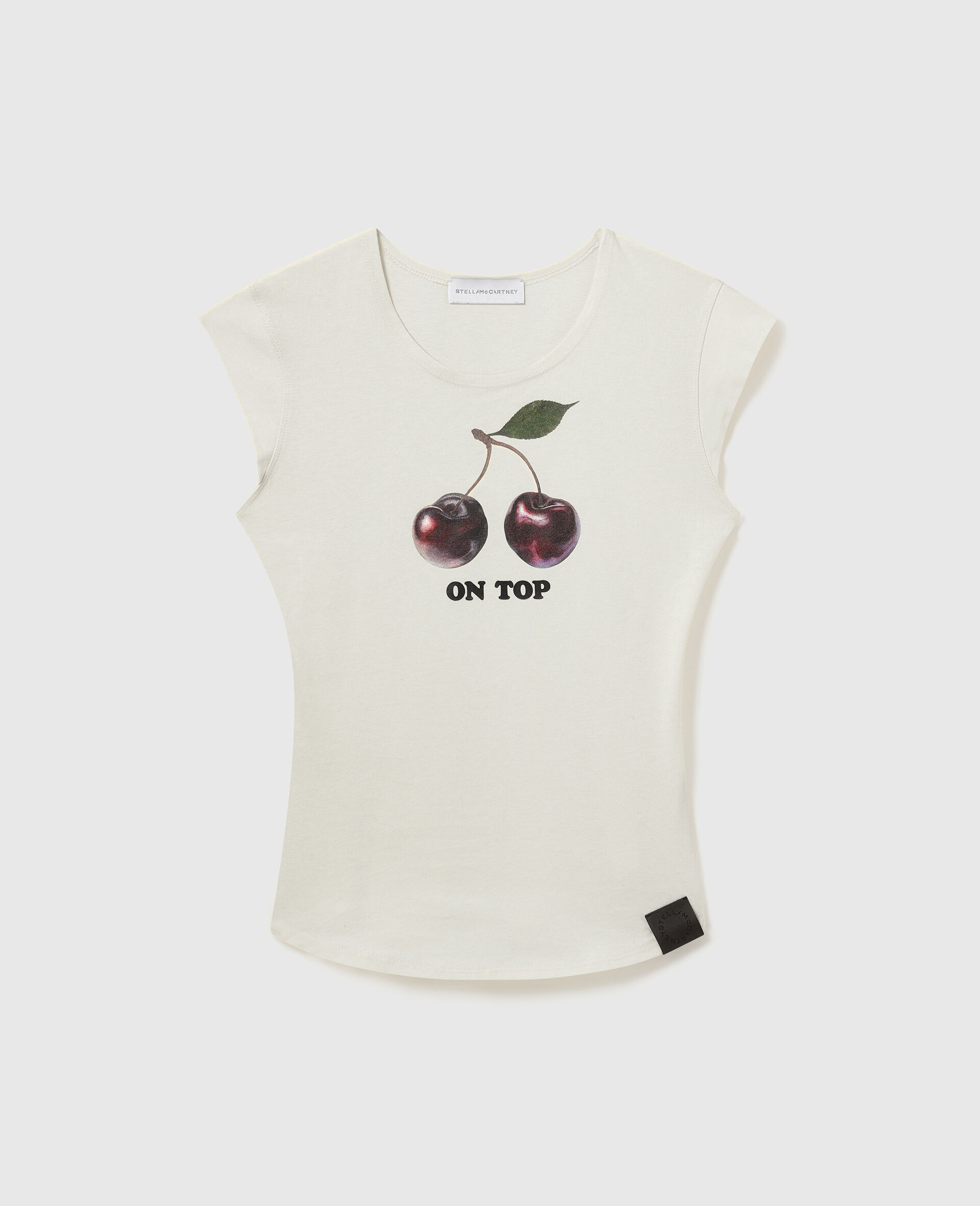 Cherry Graphic Sleeveless Baby Tee-White-medium