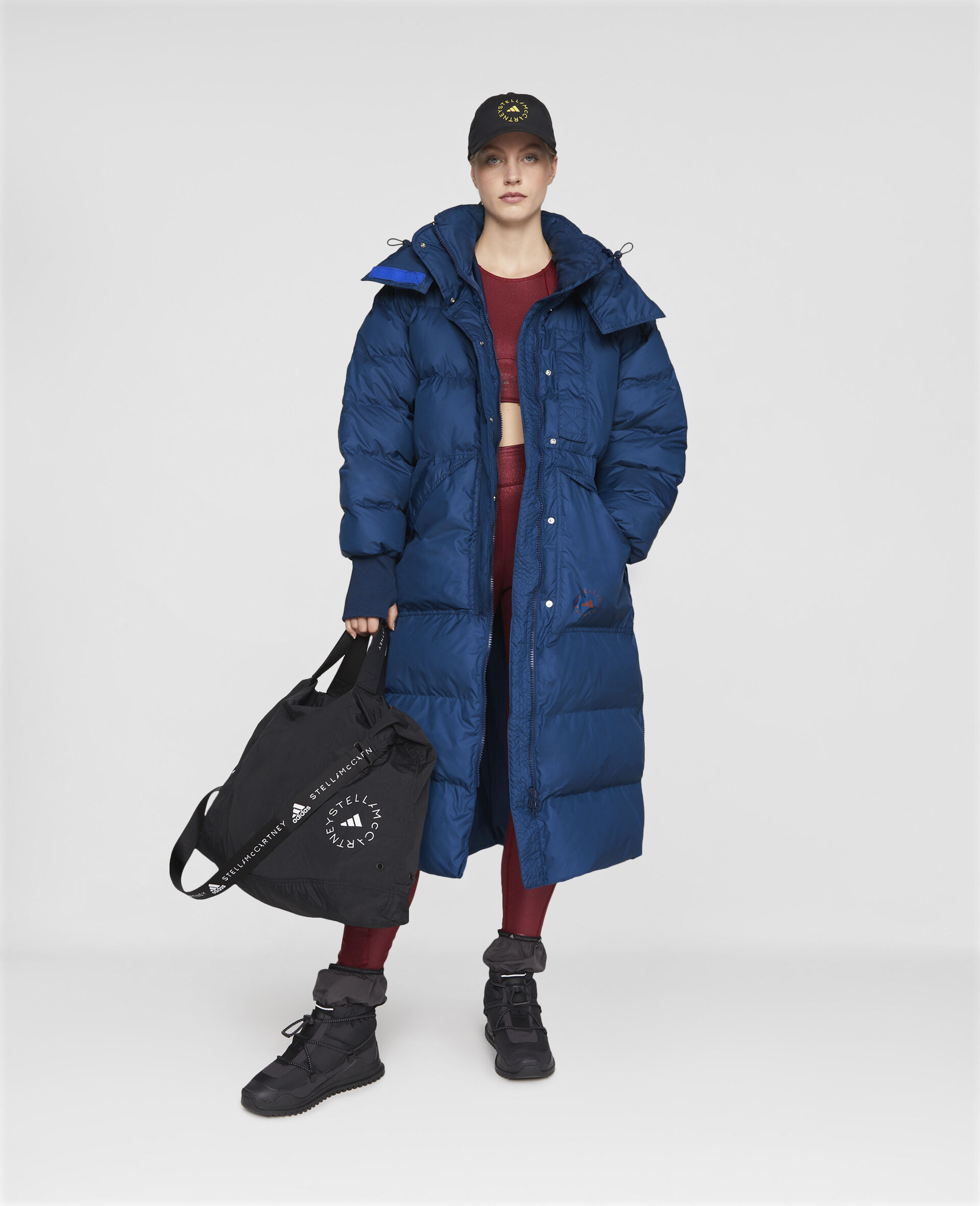 Women Mystery Blue Long Padded Winter Jacket Stella McCartney RO