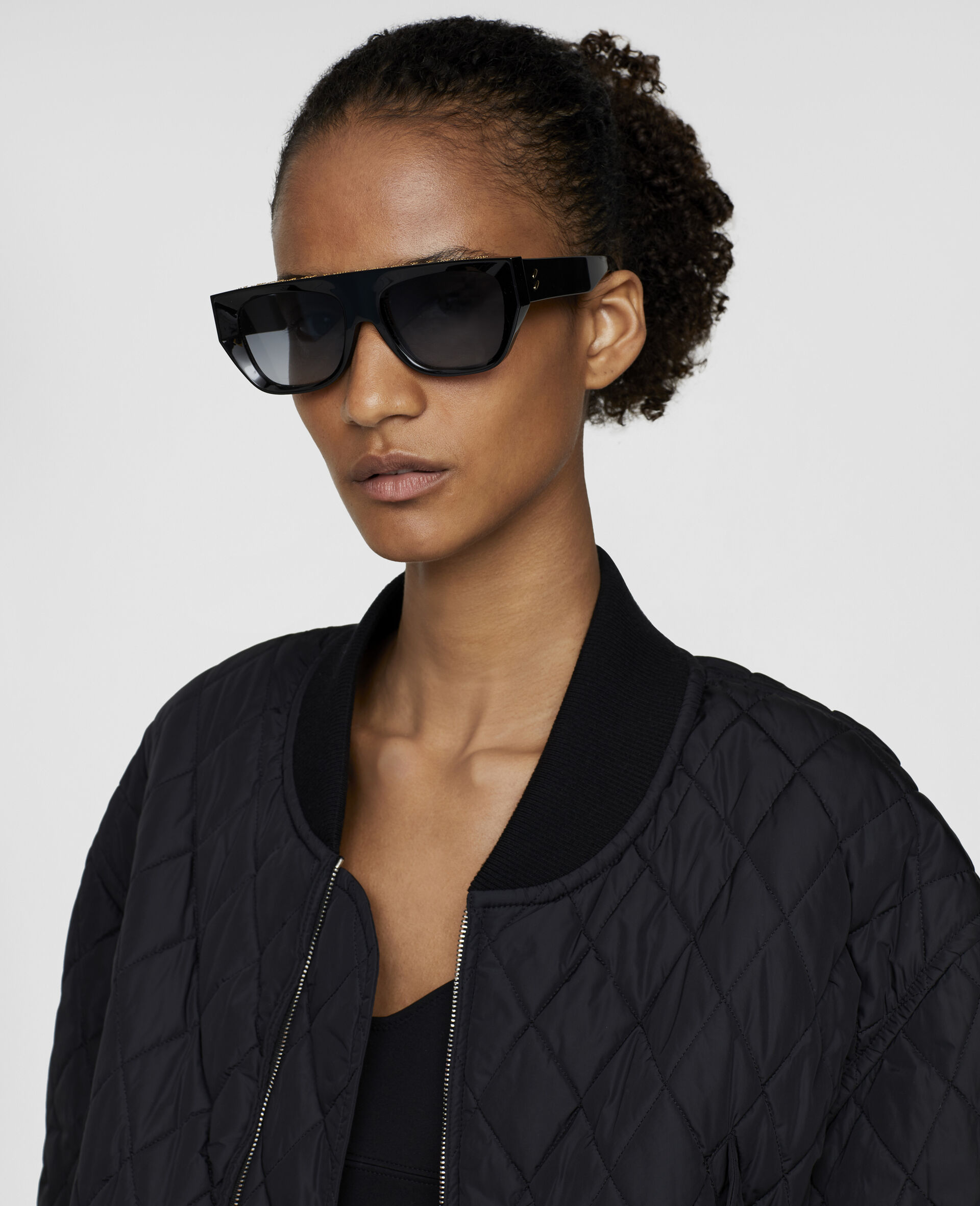 Geometric Logo Sunglasses-Black-large image number 1