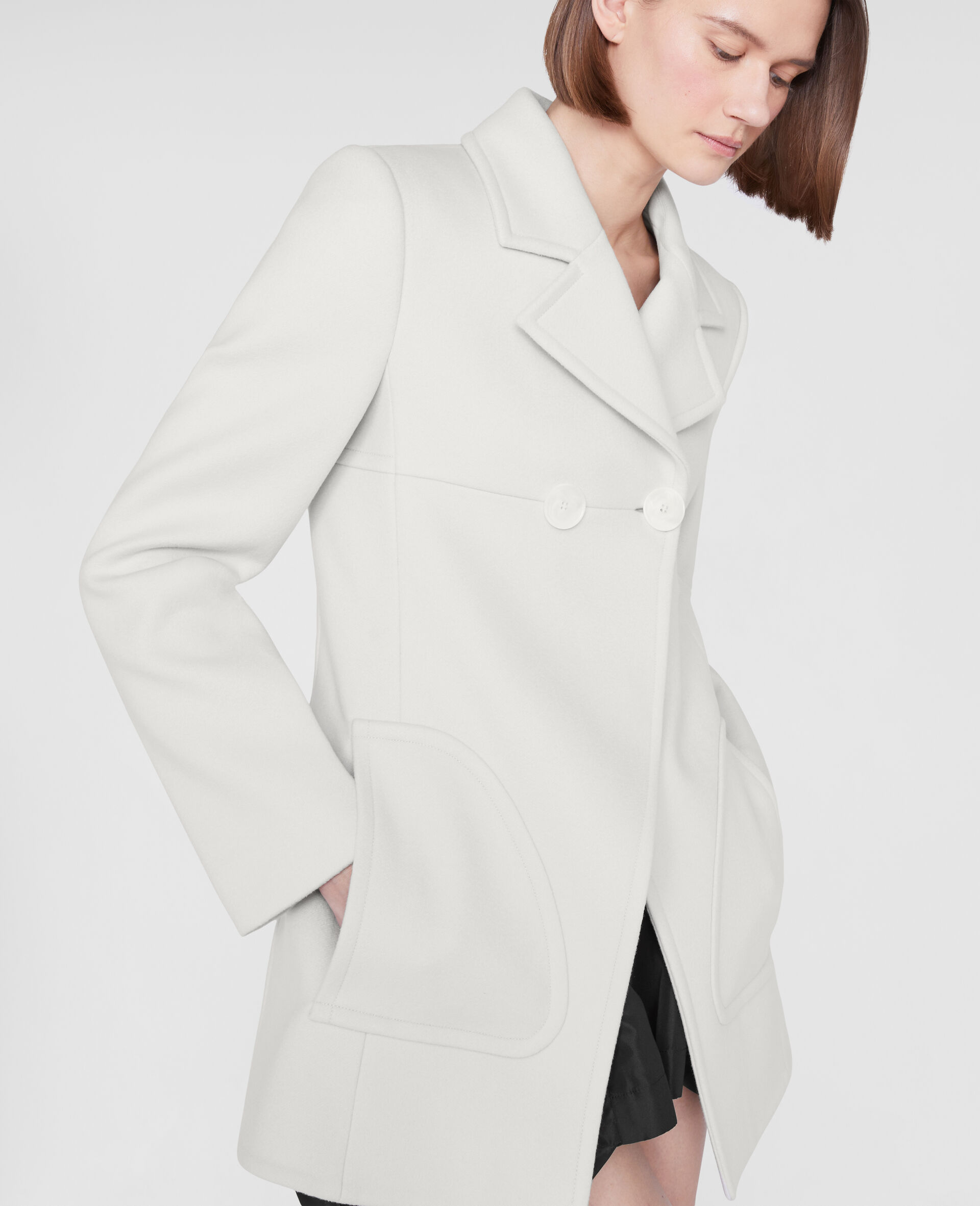 Double Breasted Coat -White-large image number 3
