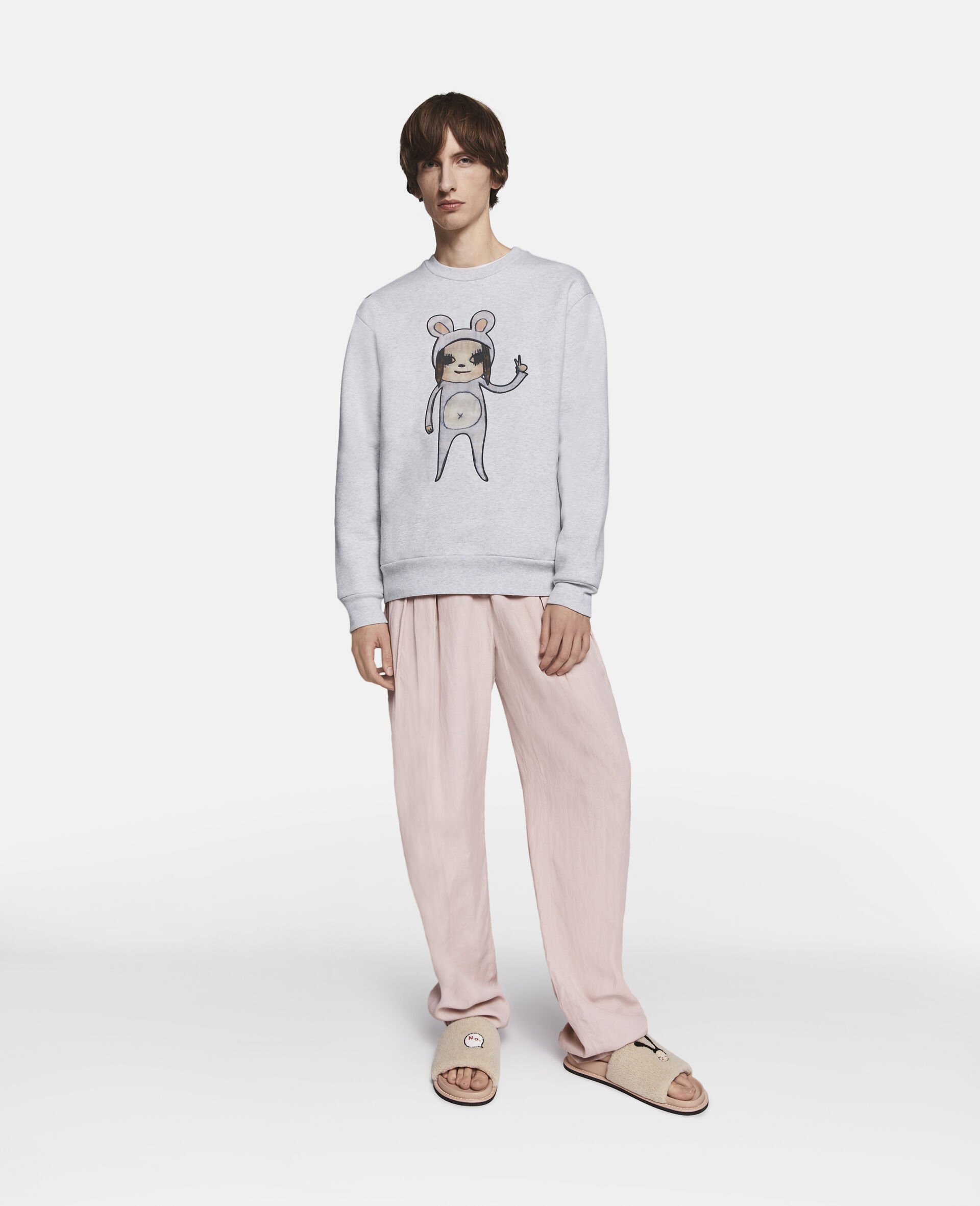 Untitled Bunny Girl Embroidered Sweatshirt-Grey-large image number 3