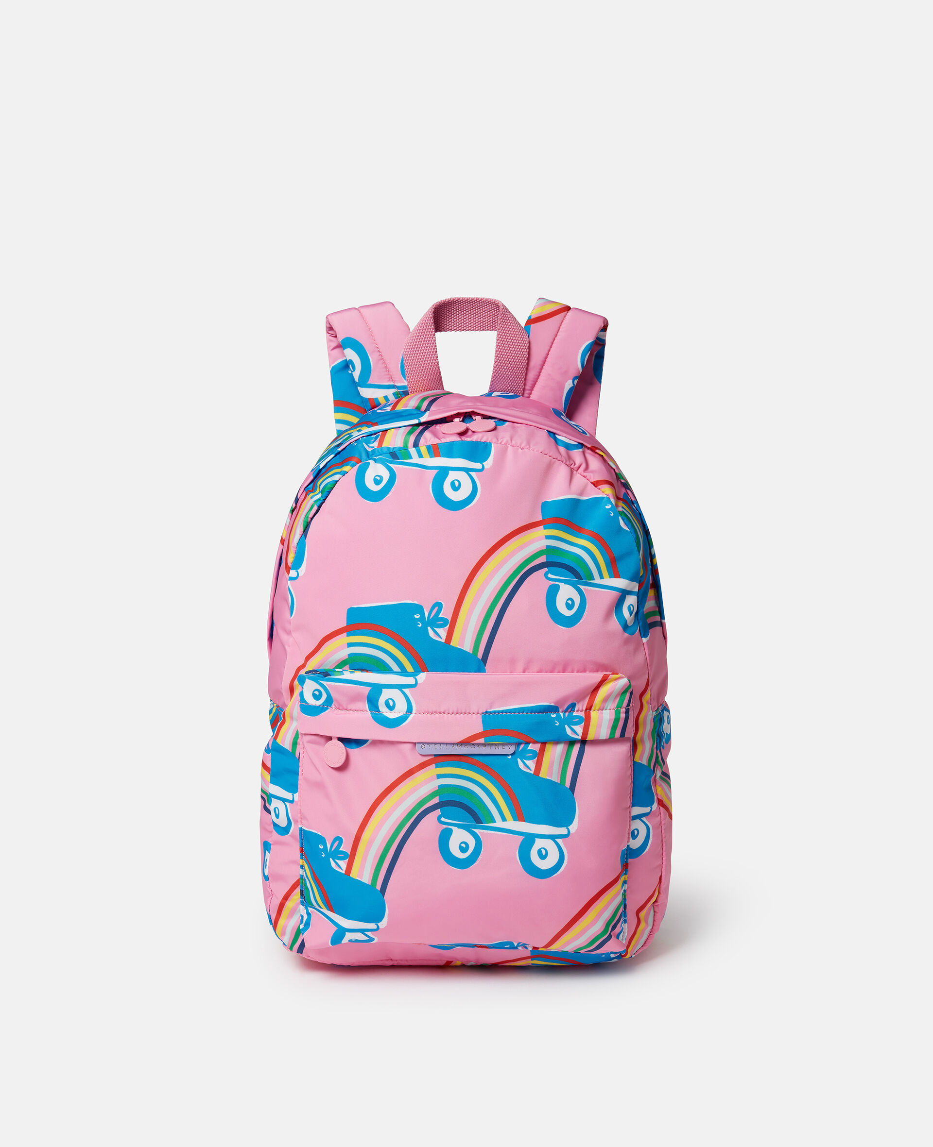Rollerskate Rainbow Print Backpack-Pink-large image number 0