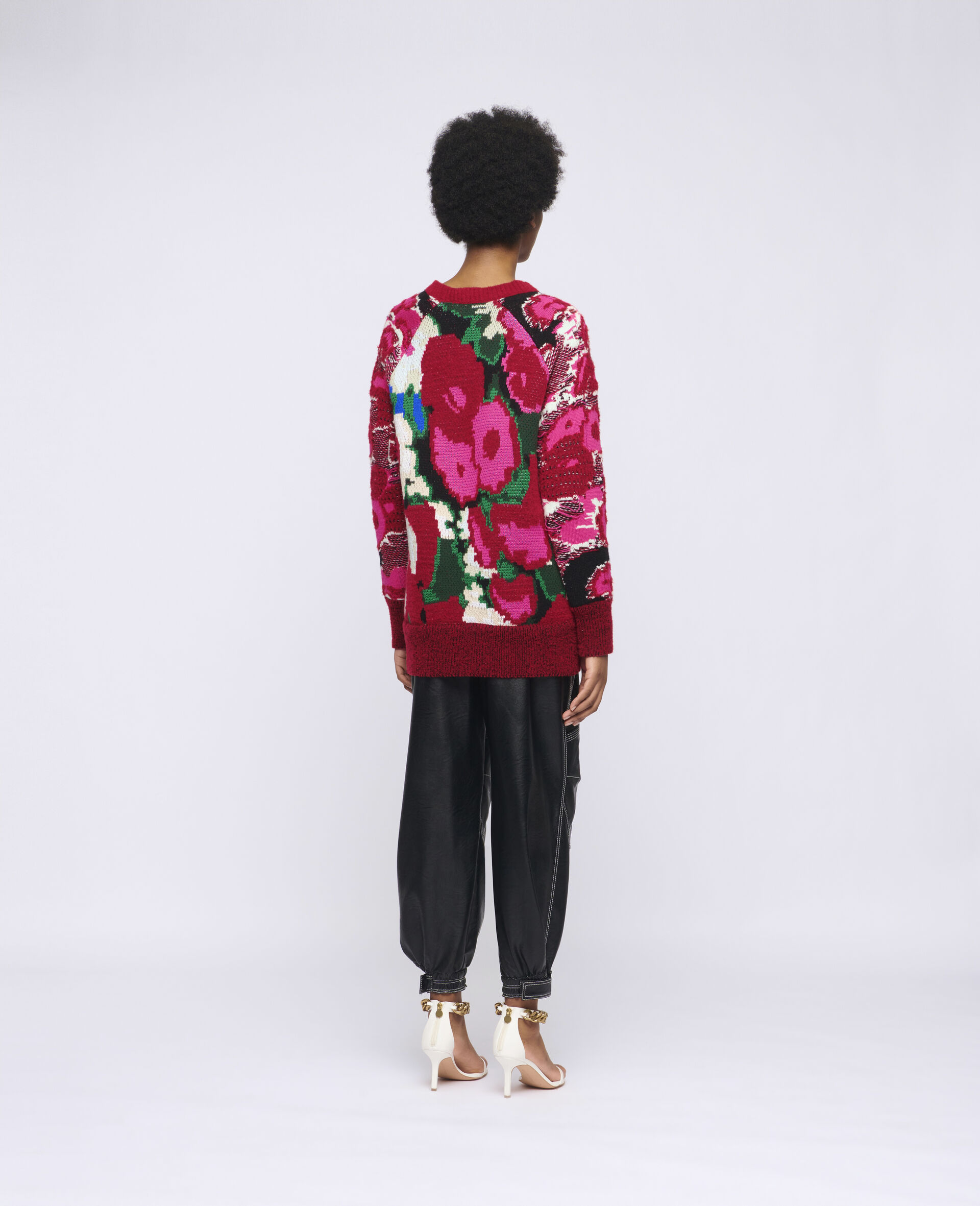 Floral Jacquard Sweater-Multicoloured-large image number 2