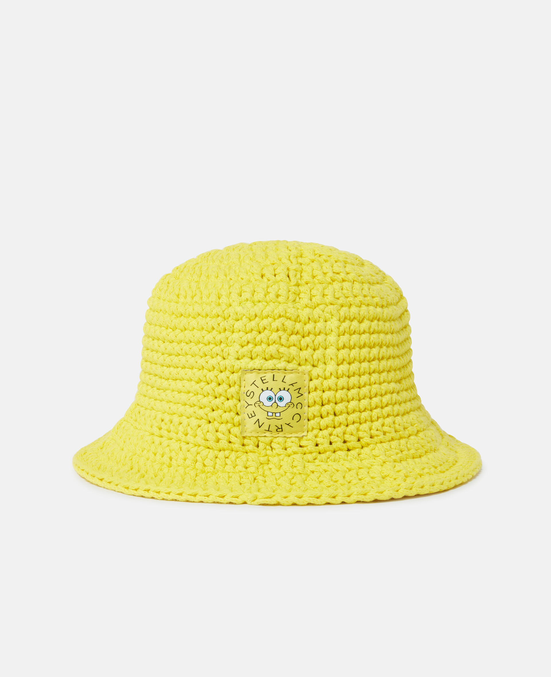 Spongebob Graphic Crochet Bucket Hat-Yellow-large image number 2