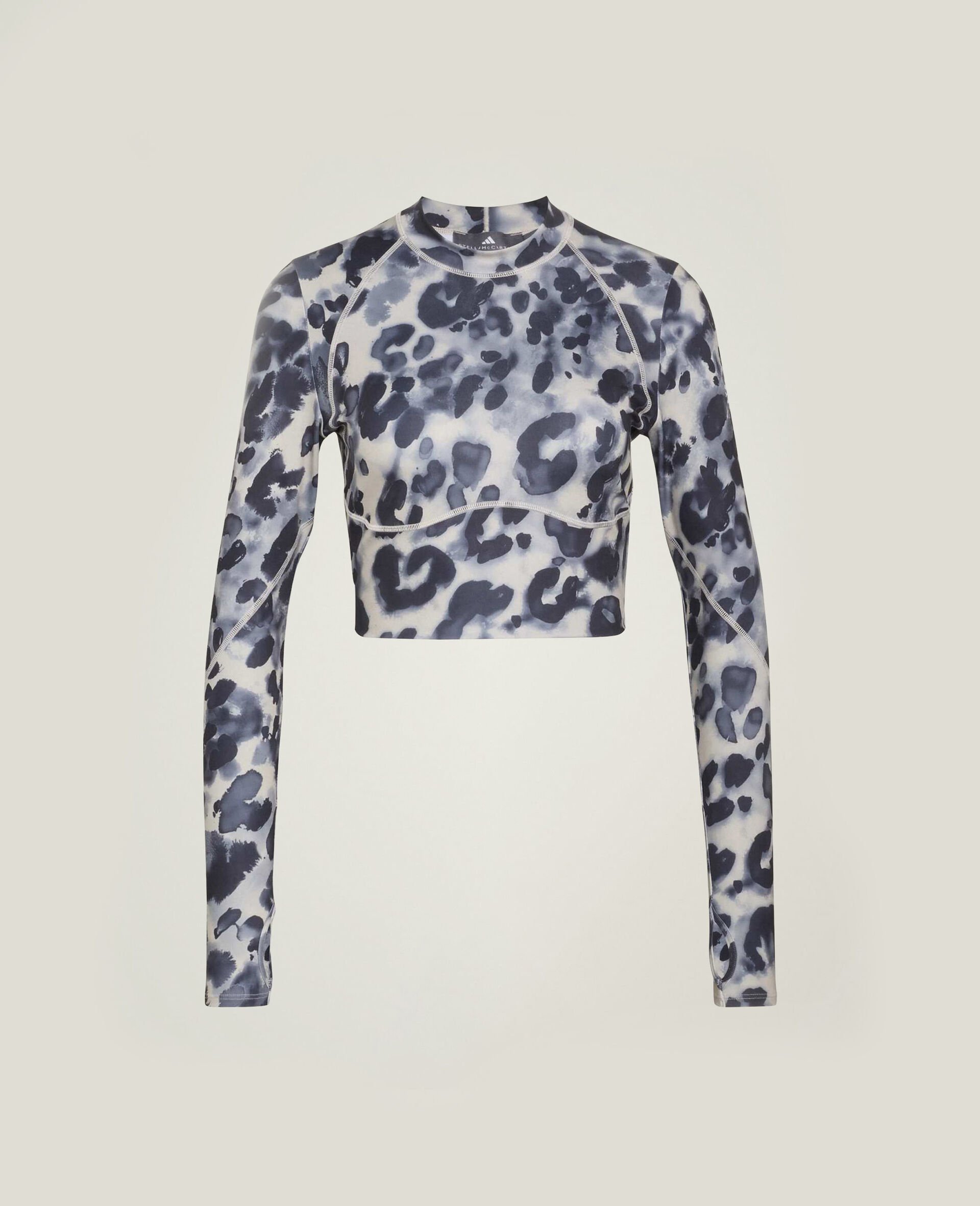 TruePurpose Training Leopard Print Long-Sleeve Cropped Top-Multicolour-medium
