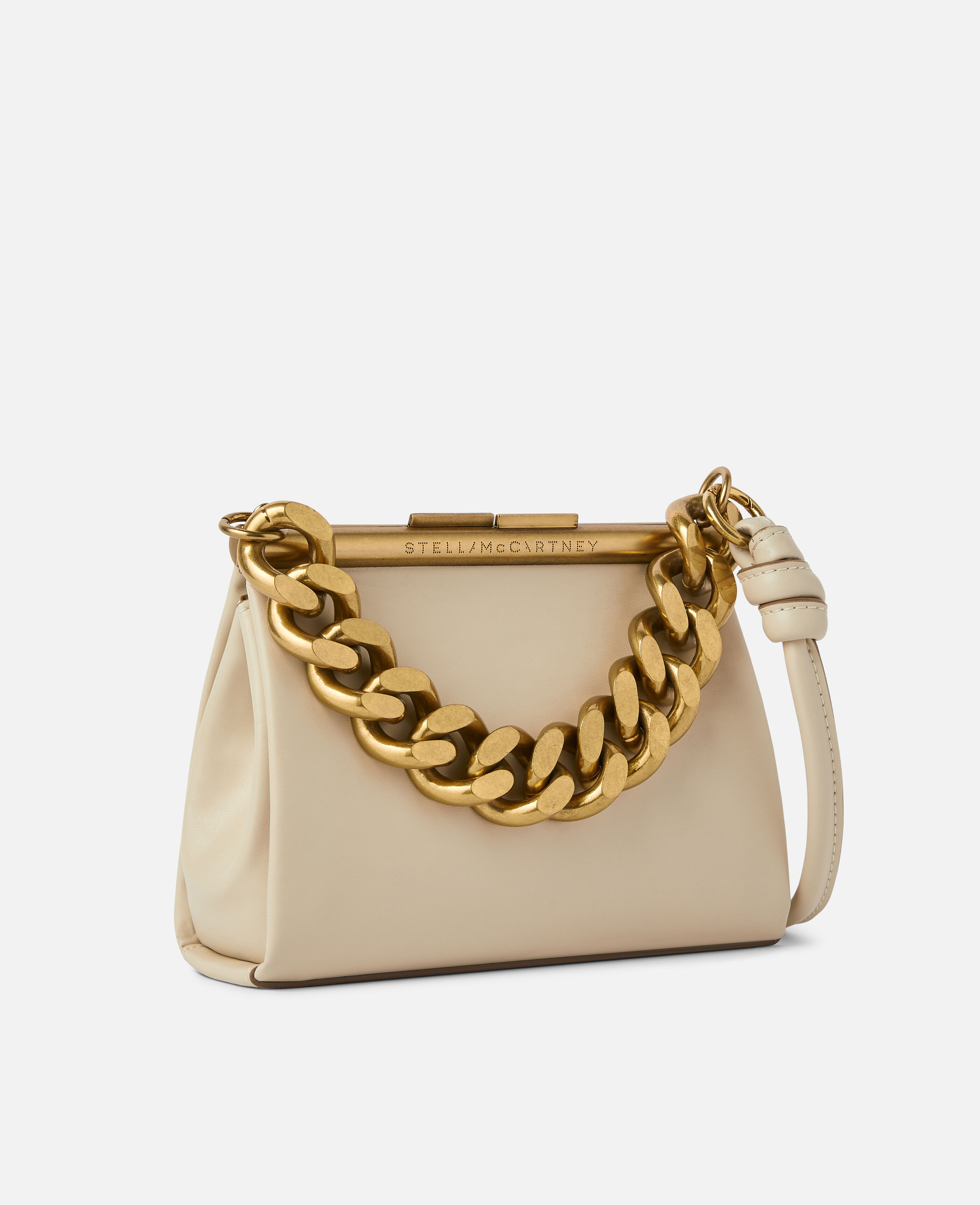 Petit sac avec bandoulière chaîne épaisse Cream pour Women | Stella  McCartney MC