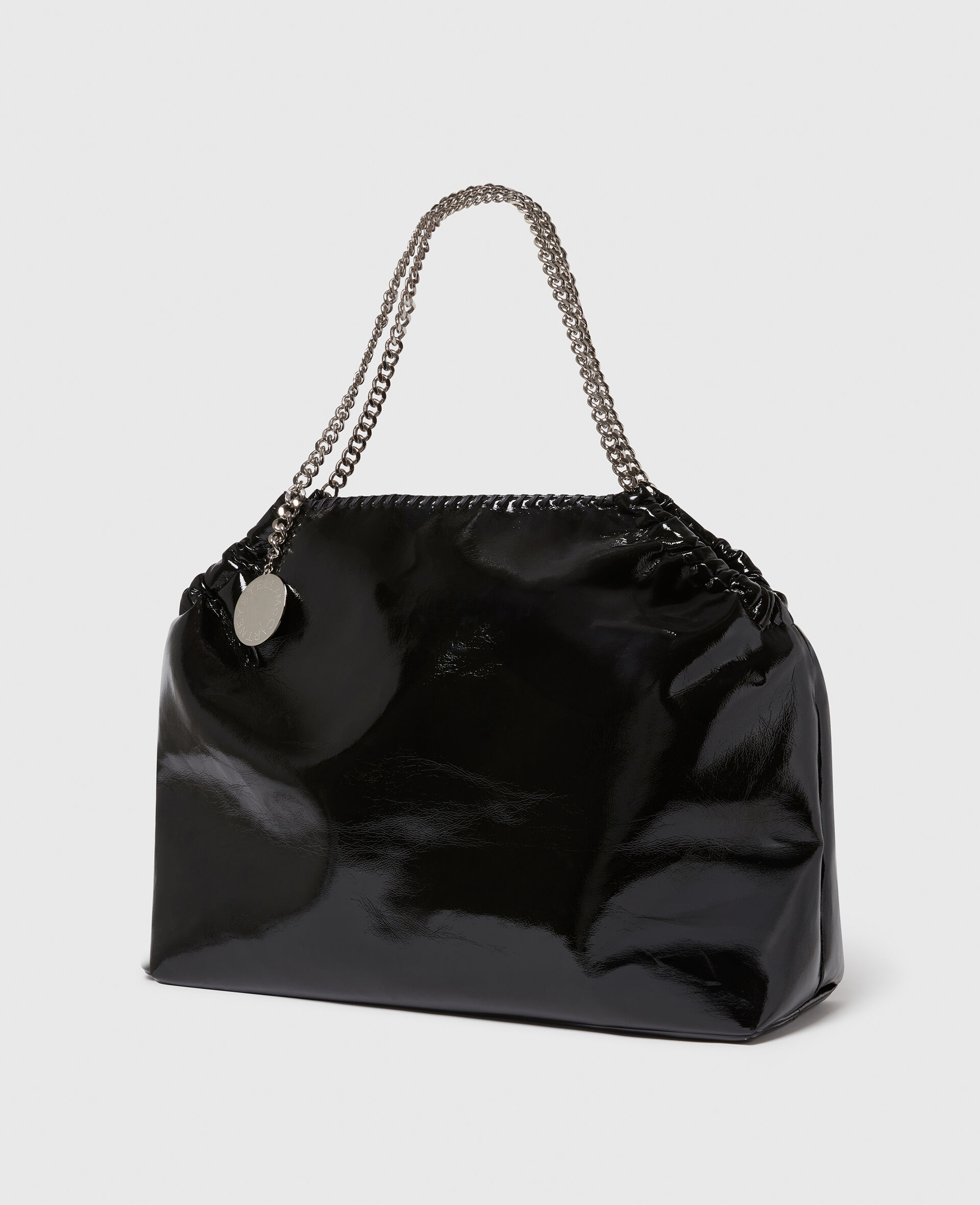 Falabella Drawstring Patent Tote Bag-Black-large image number 2