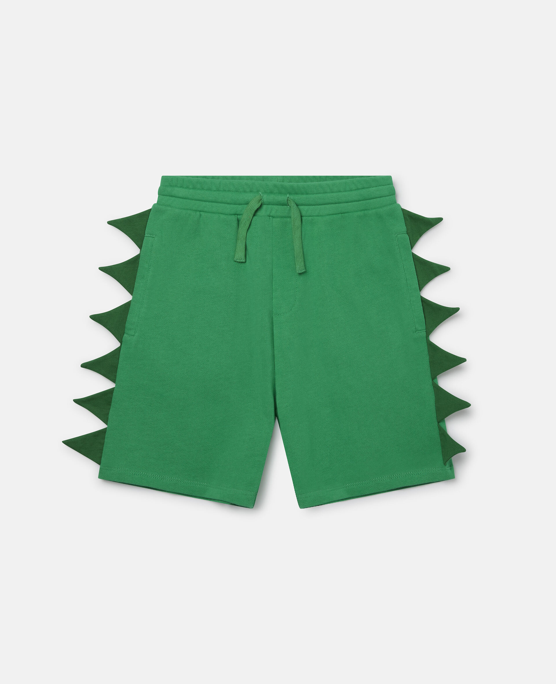 Crocodile Spike Cotton Fleece Shorts -Green-large image number 0