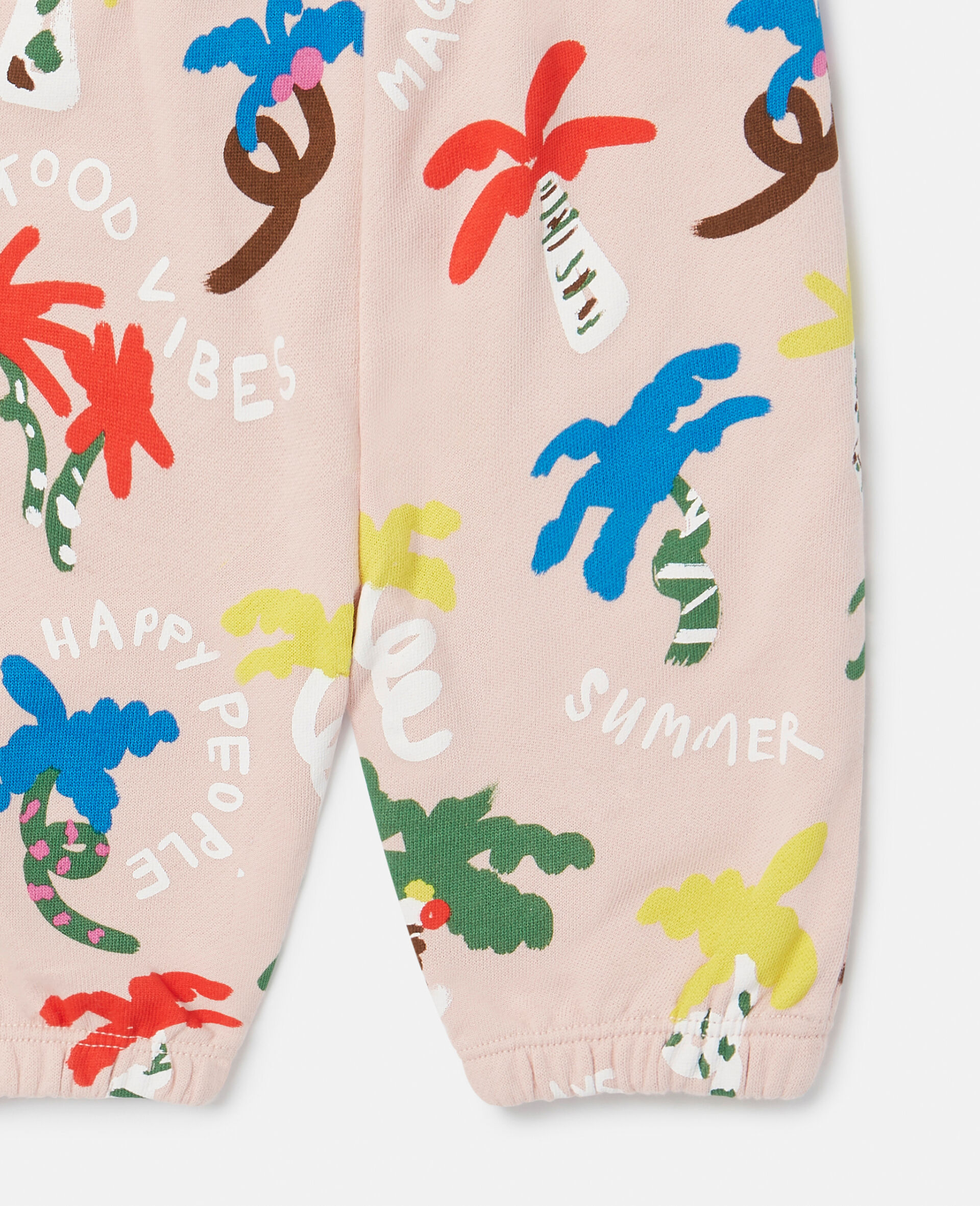 Palm Tree Print Joggers-Pink-large image number 3