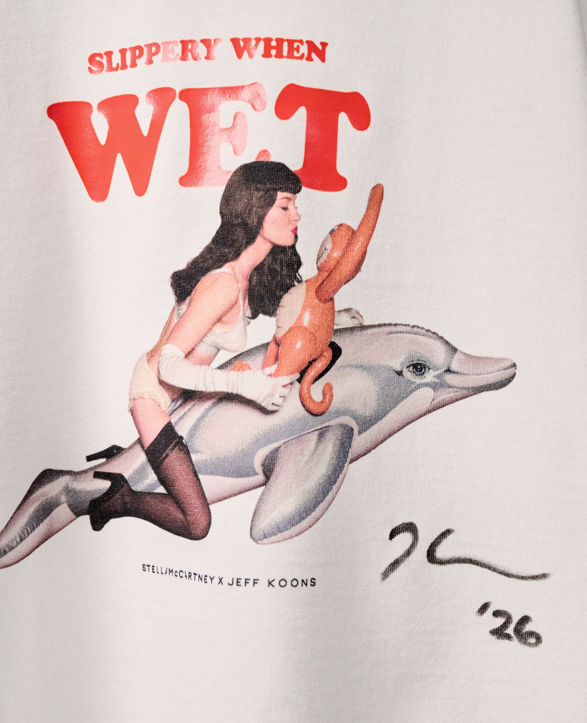 Signed&nbsp;Jeff Koons Slippery When Wet Tank-White-medium