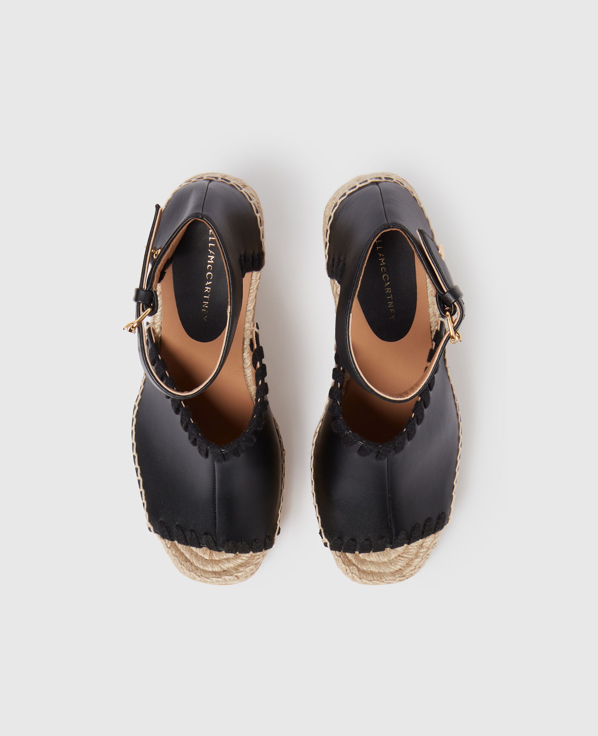 Women Black Gaia Espadrille Wedge Heels | Stella McCartney US Women Black Gaia Espadrille Wedge Heels | Stella McCartney US