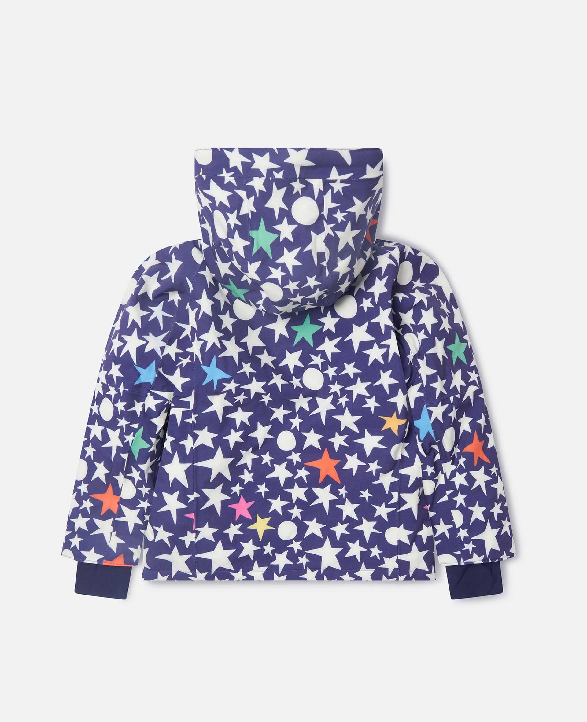 Star Print Hoodied Ski Jacket-Blue-large image number 2