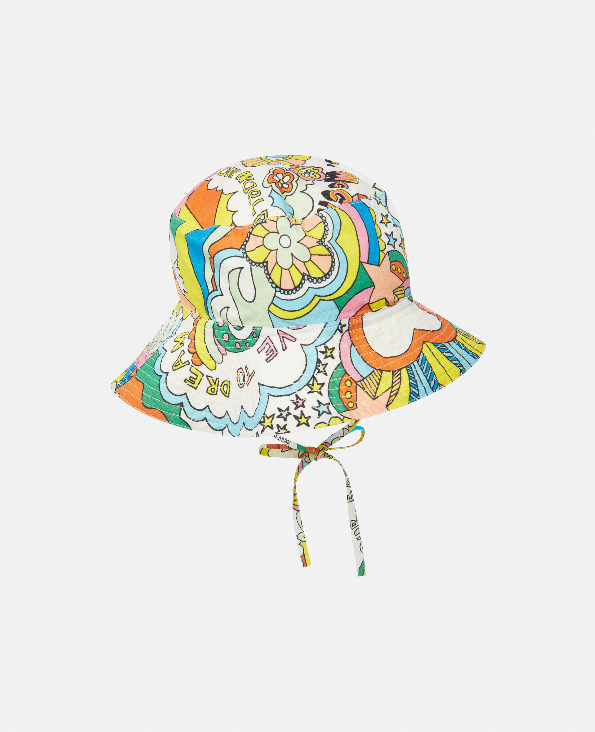 'Love to Dream' Print Bucket Hat-White-large image number 0