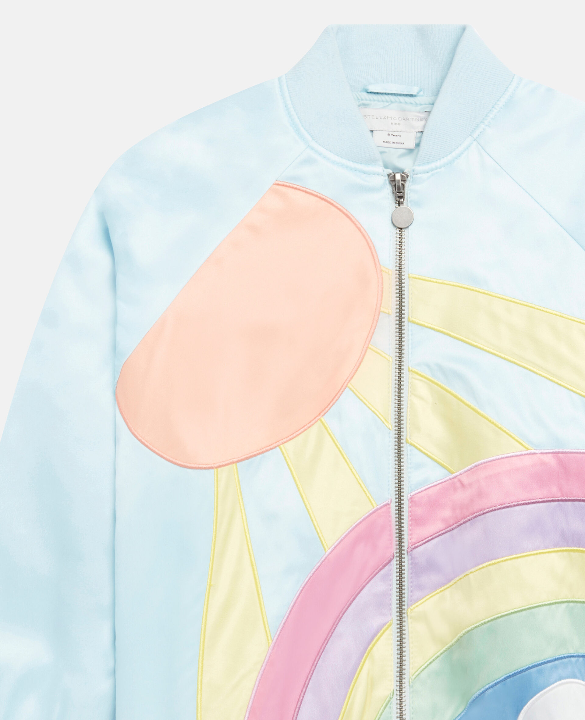 Sunshine Patchwork Satin Bomber Jacket-Multicolour-large image number 1