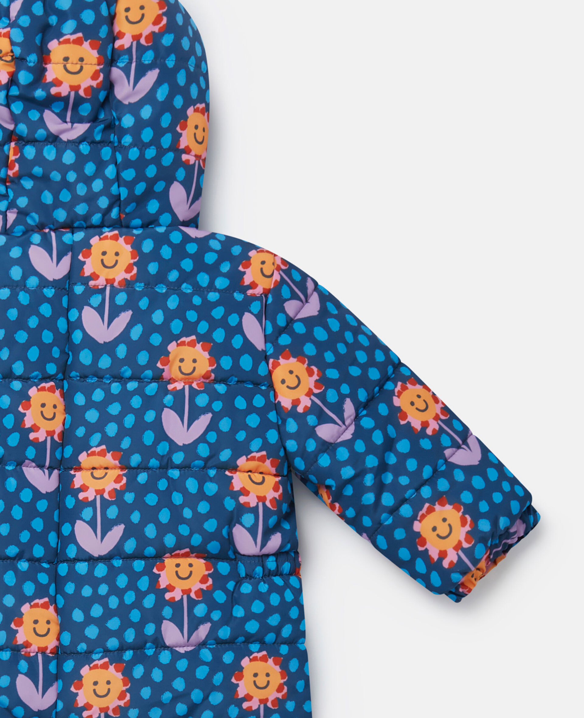 Smiling Flower Print Pramsuit-Blue-large Smiling Flower Print Pramsuit-Blue-large image number 3