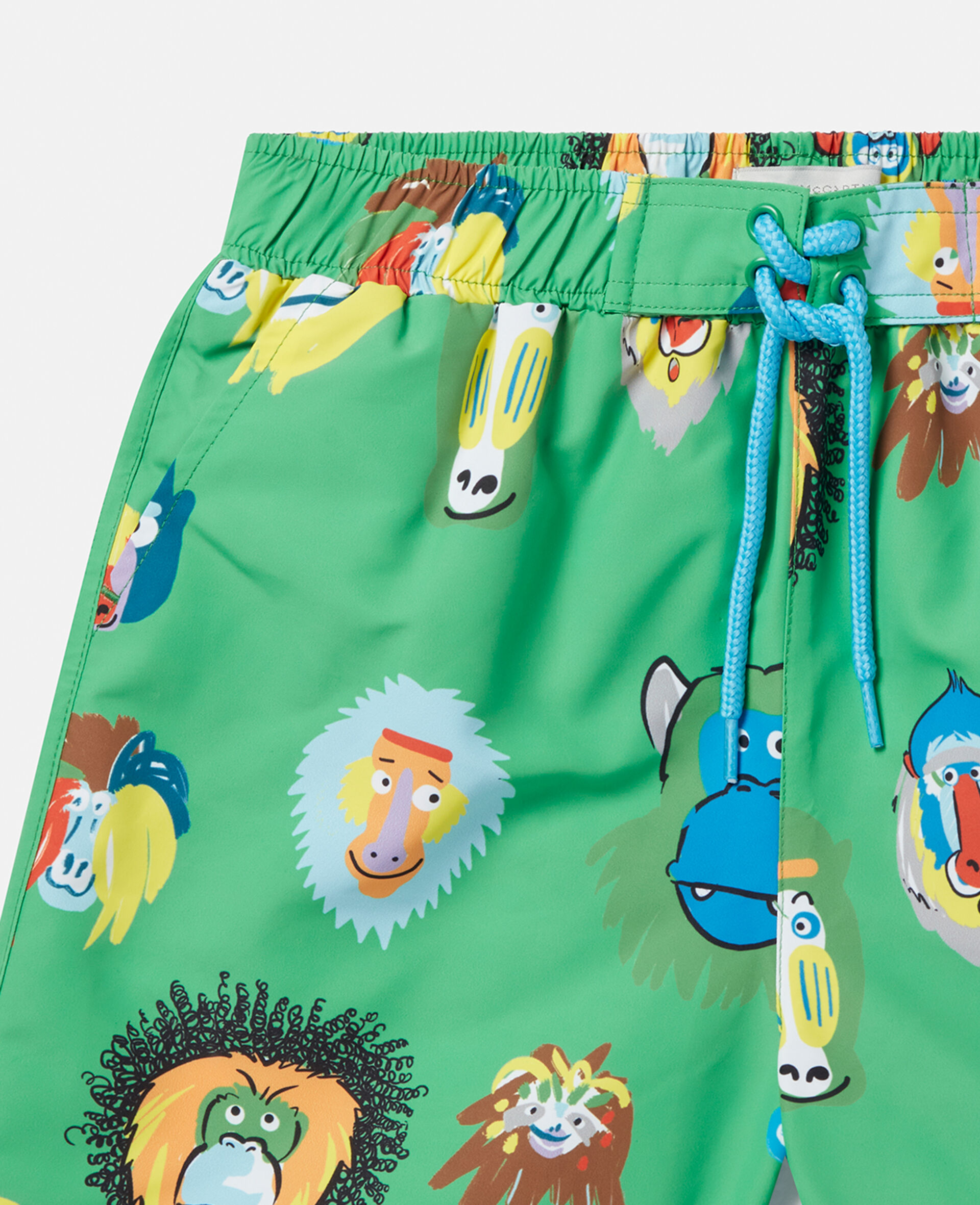 Kids Green Monkey Print Swim Shorts Stella McCartney HK