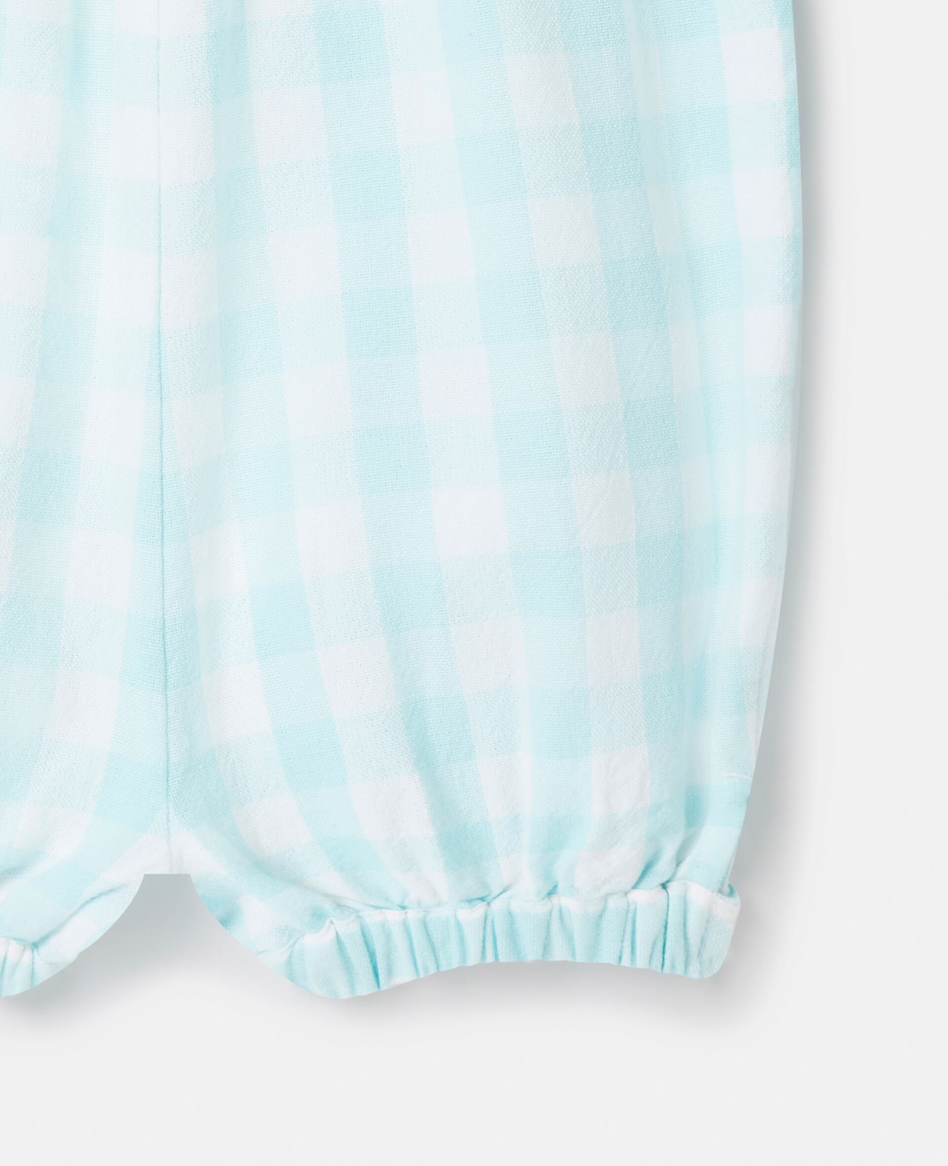 Sunshine Embroidery Gingham Romper-Blue-large Sunshine Embroidery Gingham Romper-Blue-large image number 1
