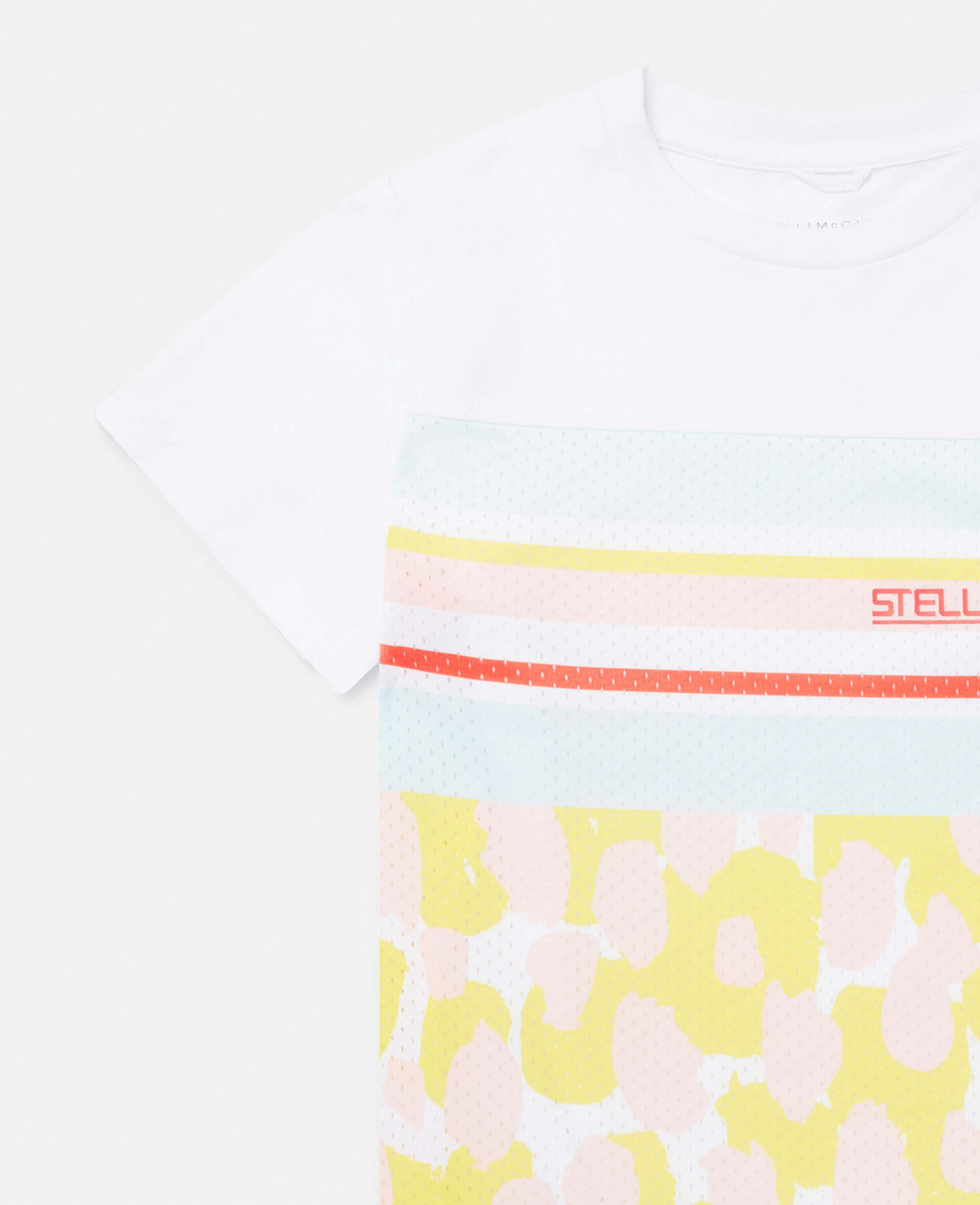 Stella Logo Camouflage Print Mesh T-Shirt-White-large image number 1