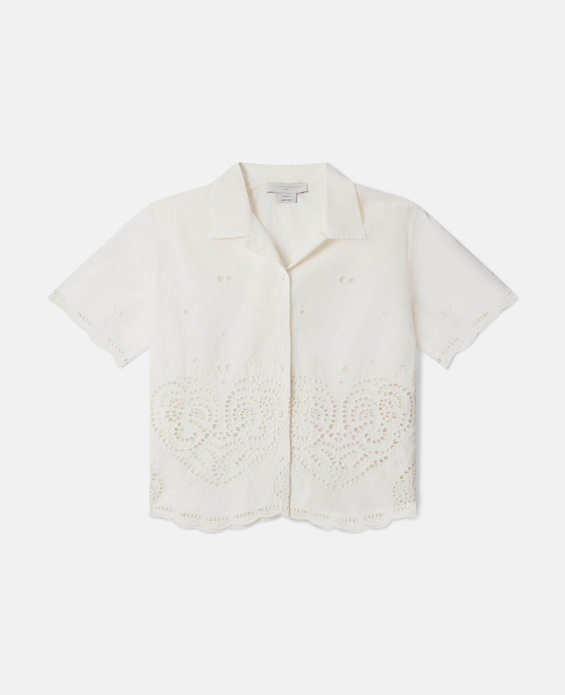 Embroidery Anglaise Cotton Shirt-White-medium