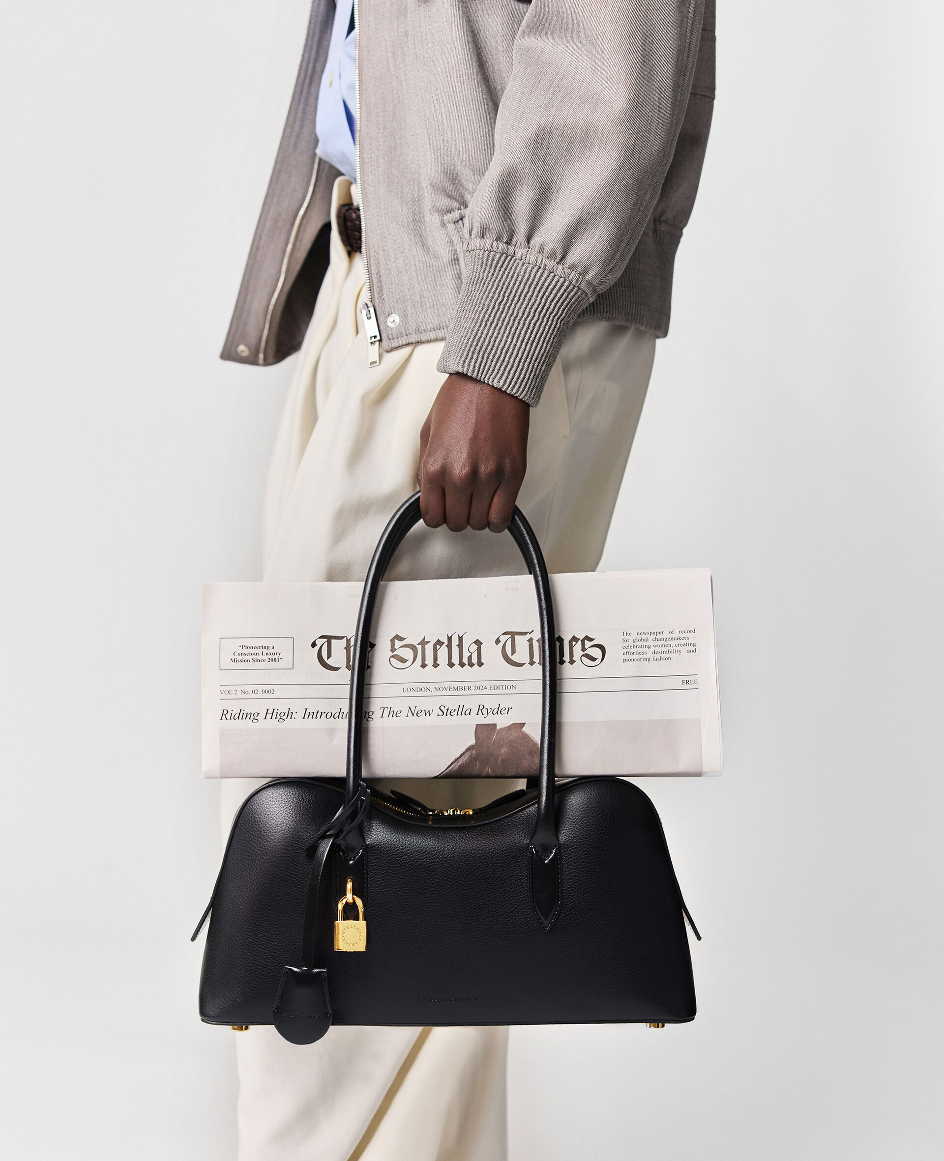 Bomber con Colletto Boxy-Grigio-large image number 3