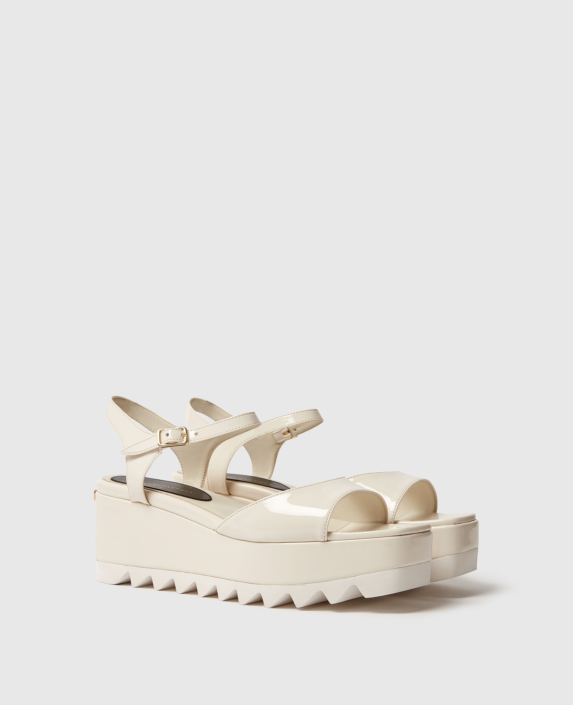 Elyse Patent Platform Sandals-White-medium