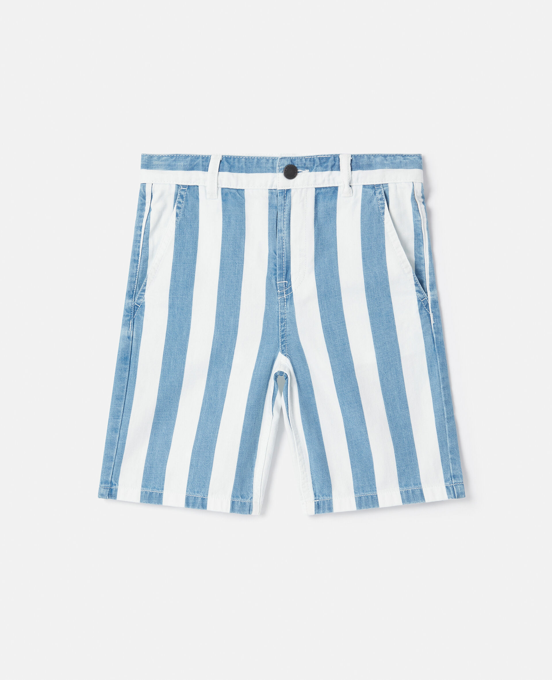 Funfair Stripe Denim Shorts-Multicolour-large image number 0