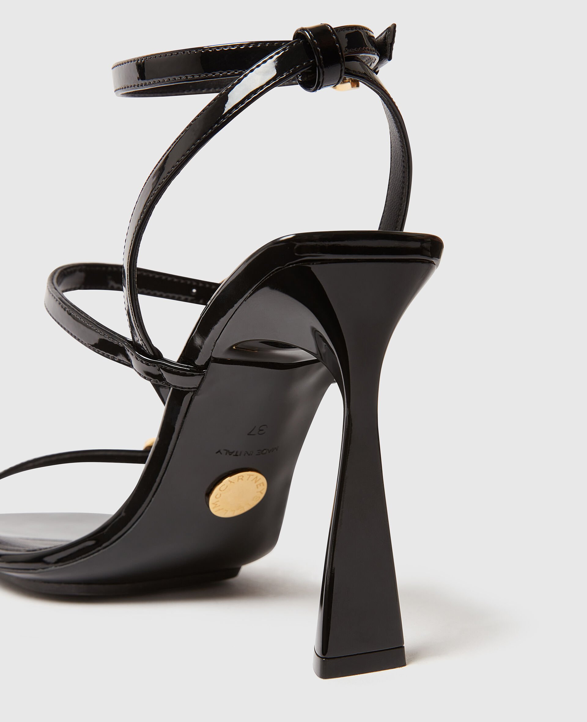 Elsa Patent Heeled Sandals-Black-large image number 5