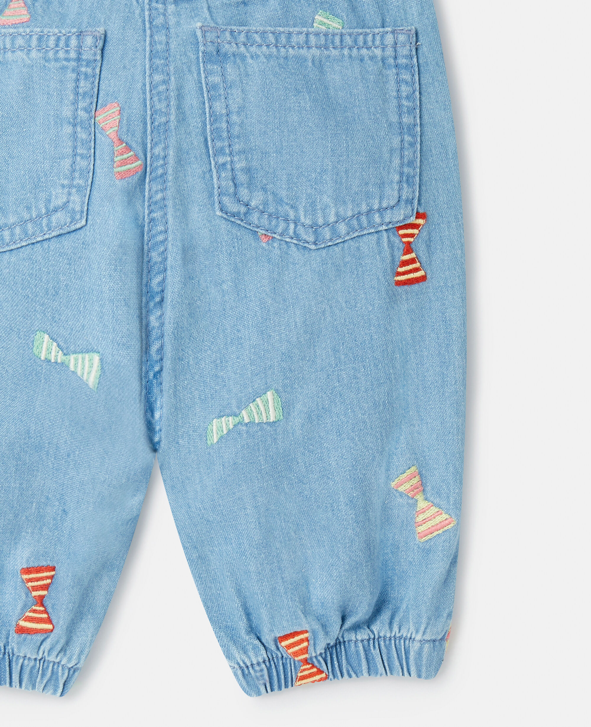Stella McCartney Kids embroidered chambray shorts - White