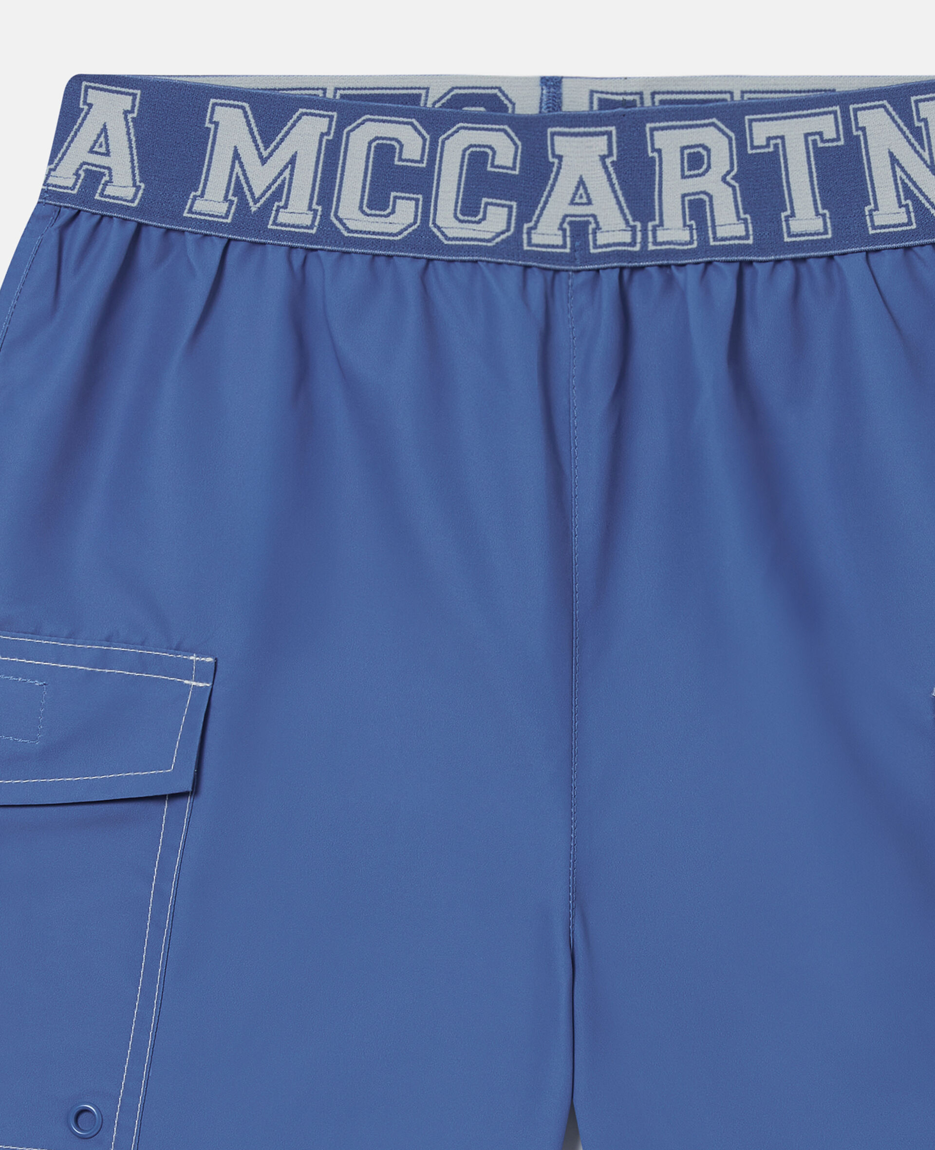 Moniker Waistband Swim Shorts-Blue-large Moniker Waistband Swim Shorts-Blue-large image number 1