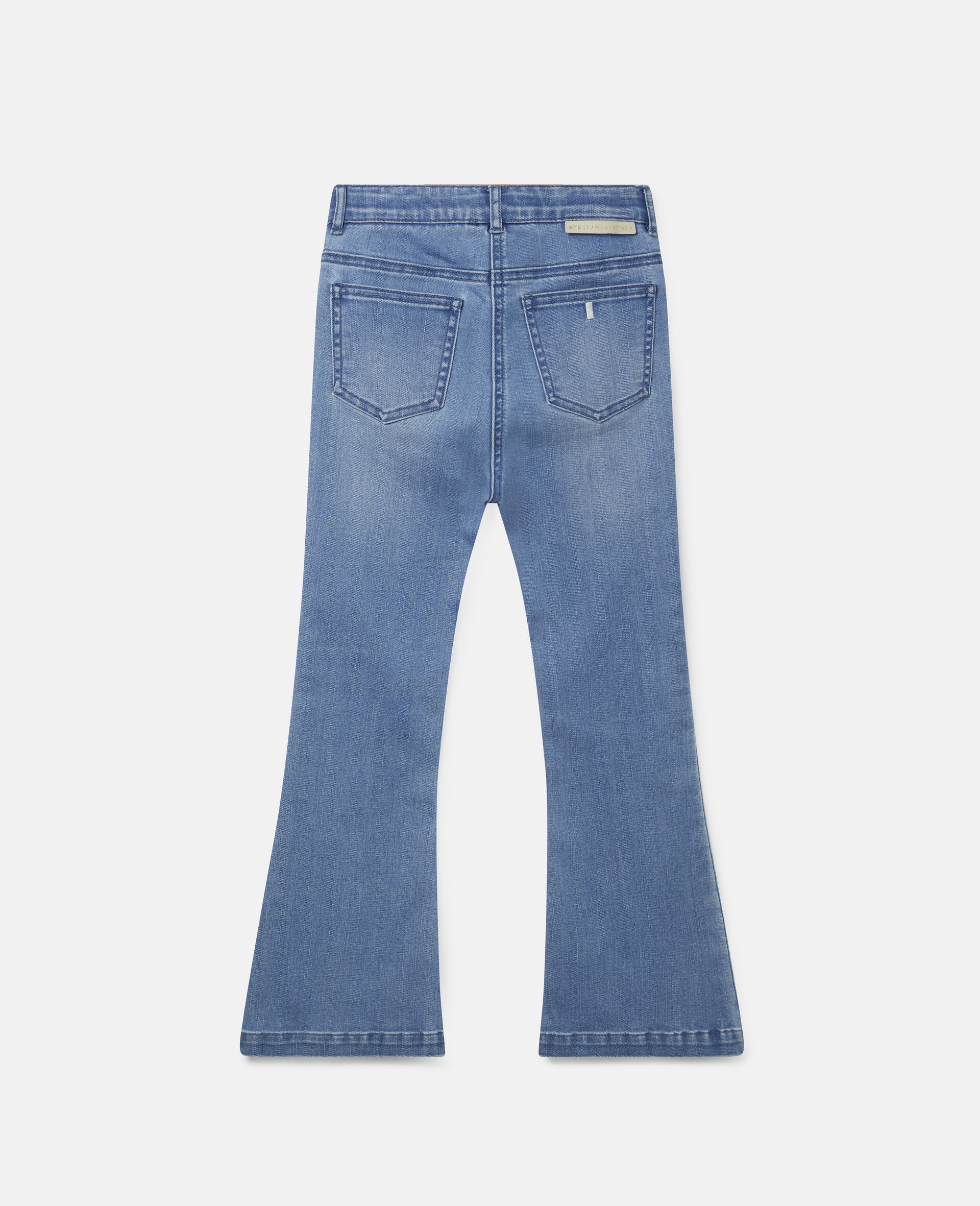 Kids Blue Embroidered Flowers Denim Trousers Stella