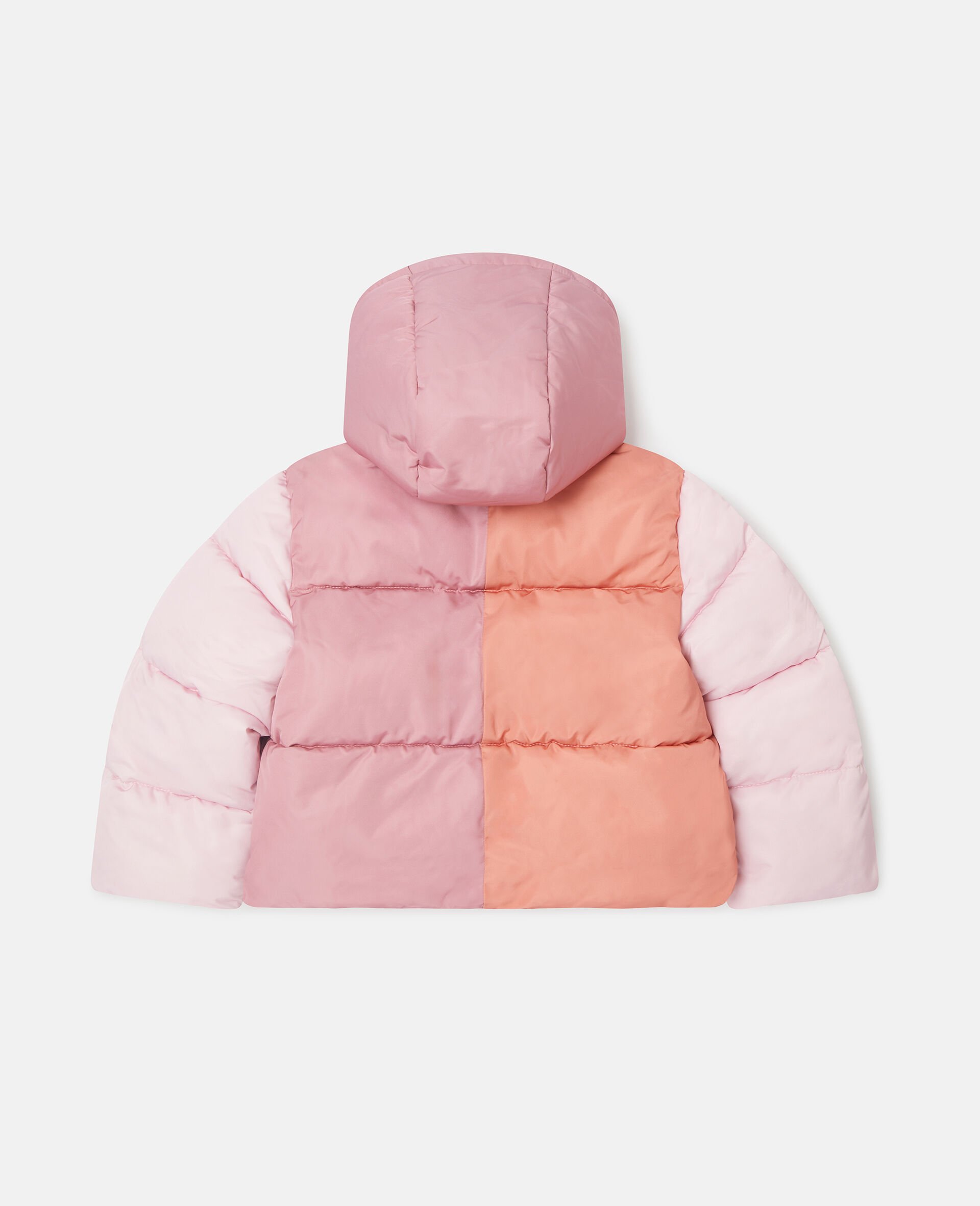 Contrast Panel Hooded Puffer Coat-Multicolour-large Contrast Panel Hooded Puffer Coat-Multicolour-large image number 2