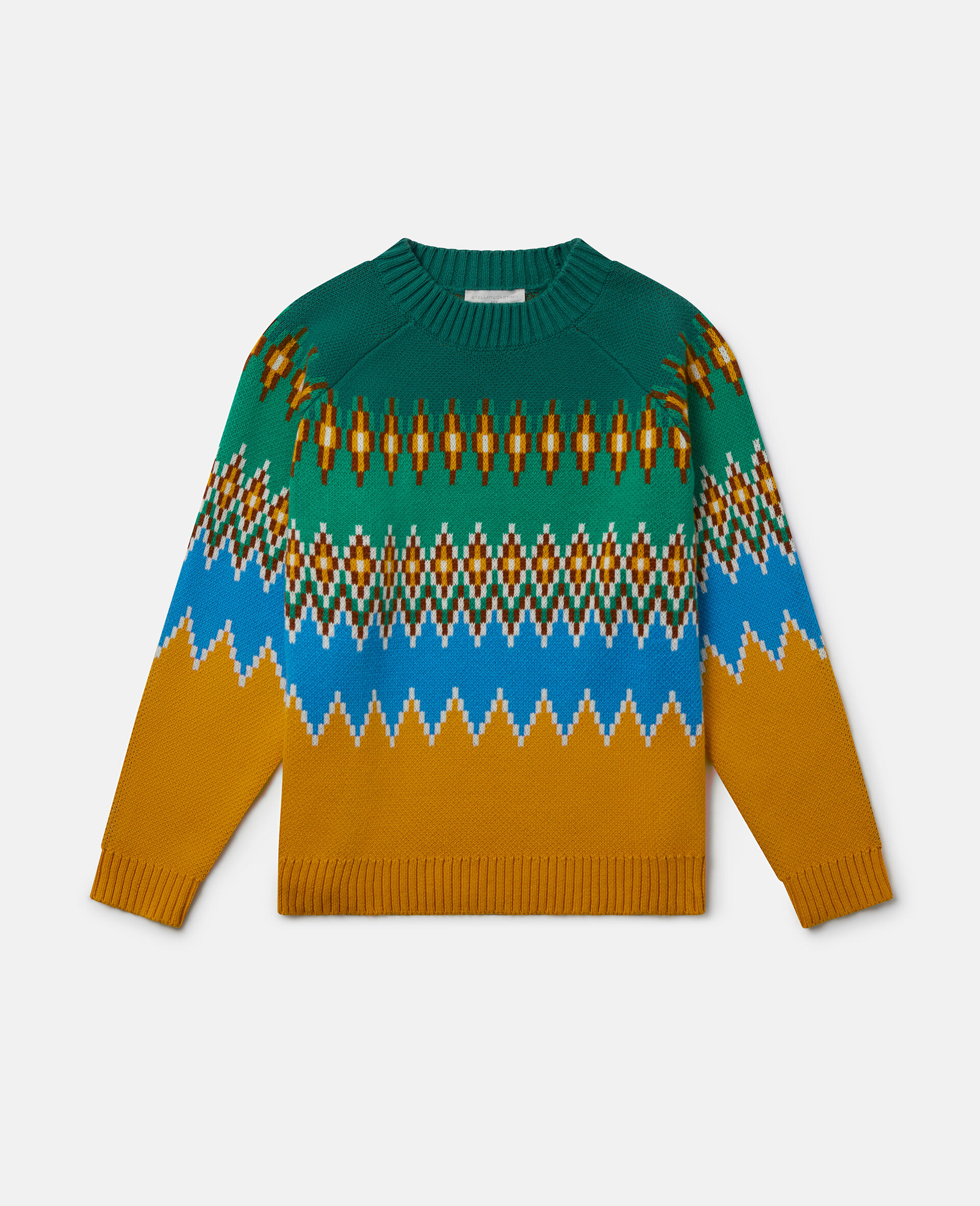 Pull en maille jacquard zigzag-Fantaisie-large image number 0