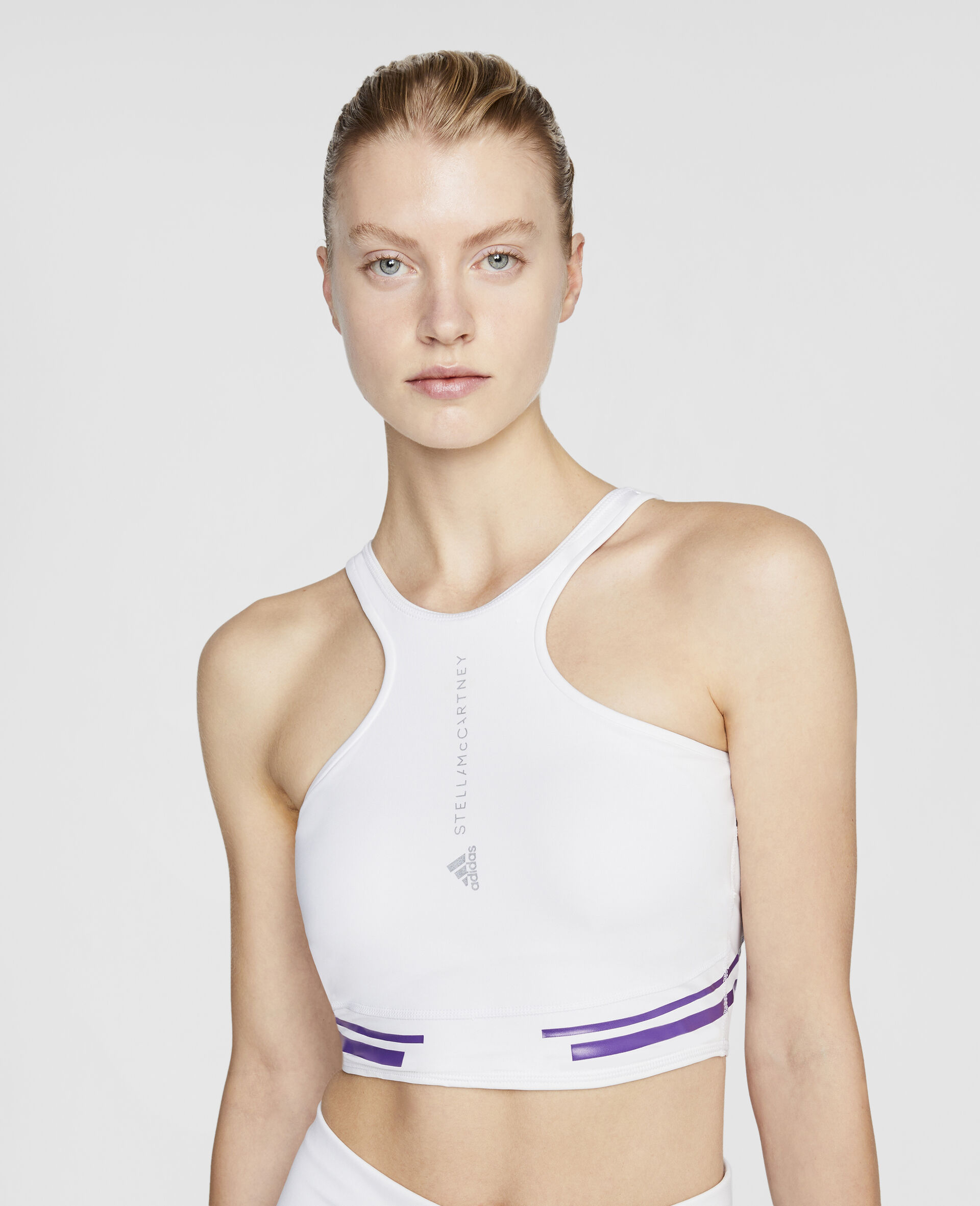 Women White TruePace Running Crop Top Stella McCartney US