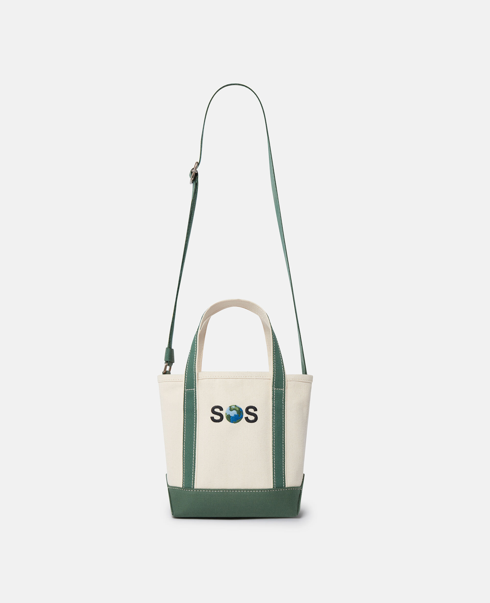 SOS Embroidered Small Tote Bag-ホワイト-medium