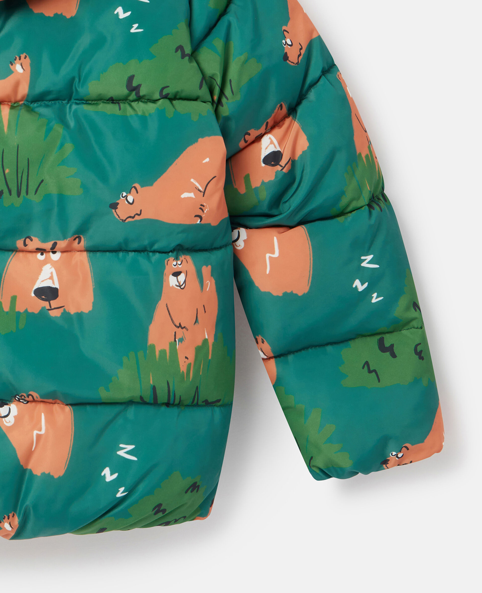 Grizzly Bear Puffer Coat-Green-large image number 3