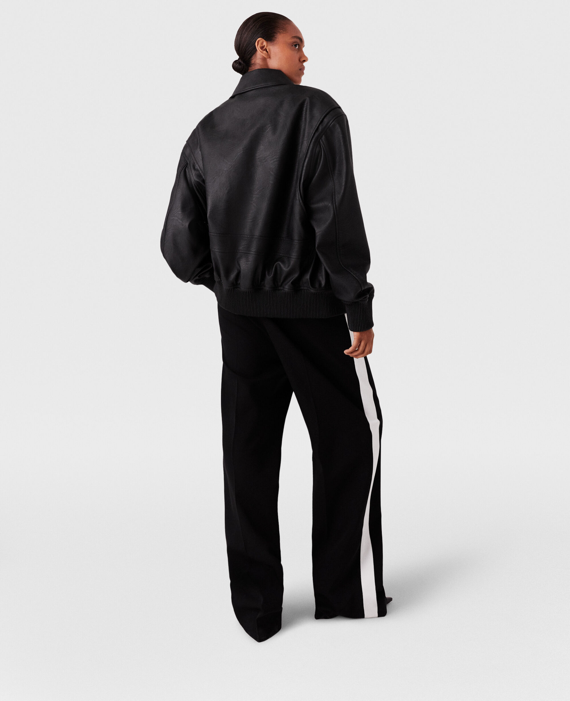 Women Black and white Low-Rise Stripe Straight-Leg Pants