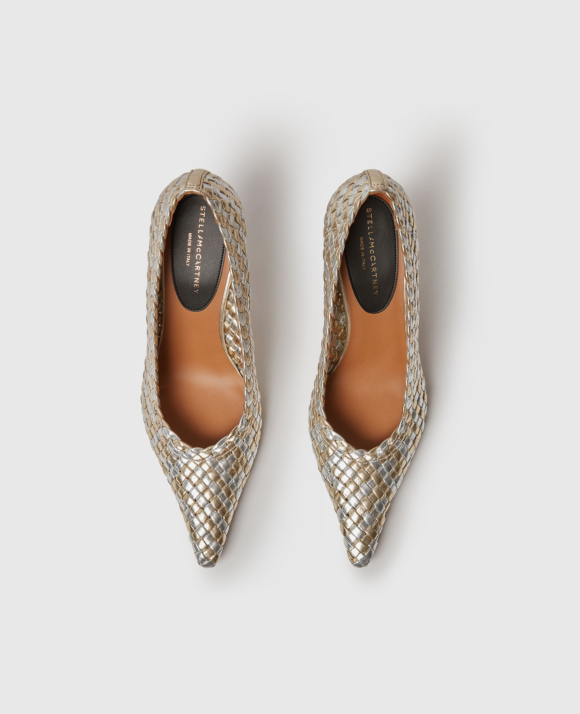 Elsa  Woven Metallic Kitten Heel Pump-Silver-large image number 4