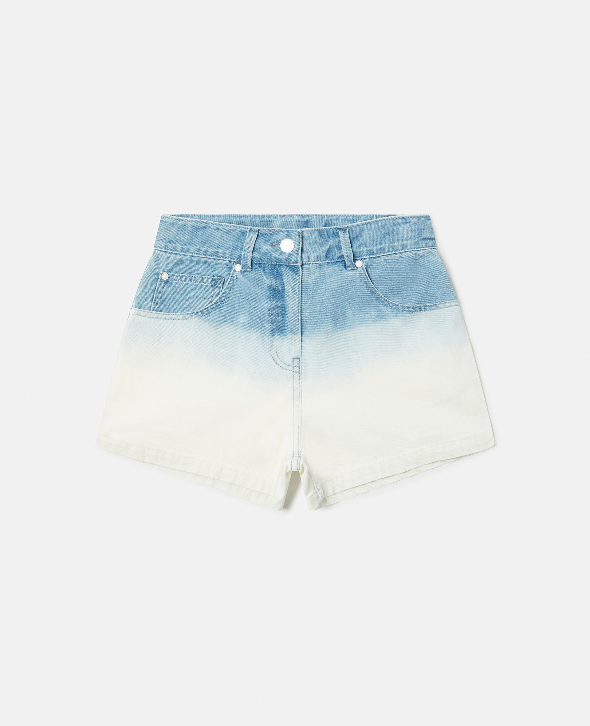 Ombré Wash Denim Shorts-Blue-large image number 0
