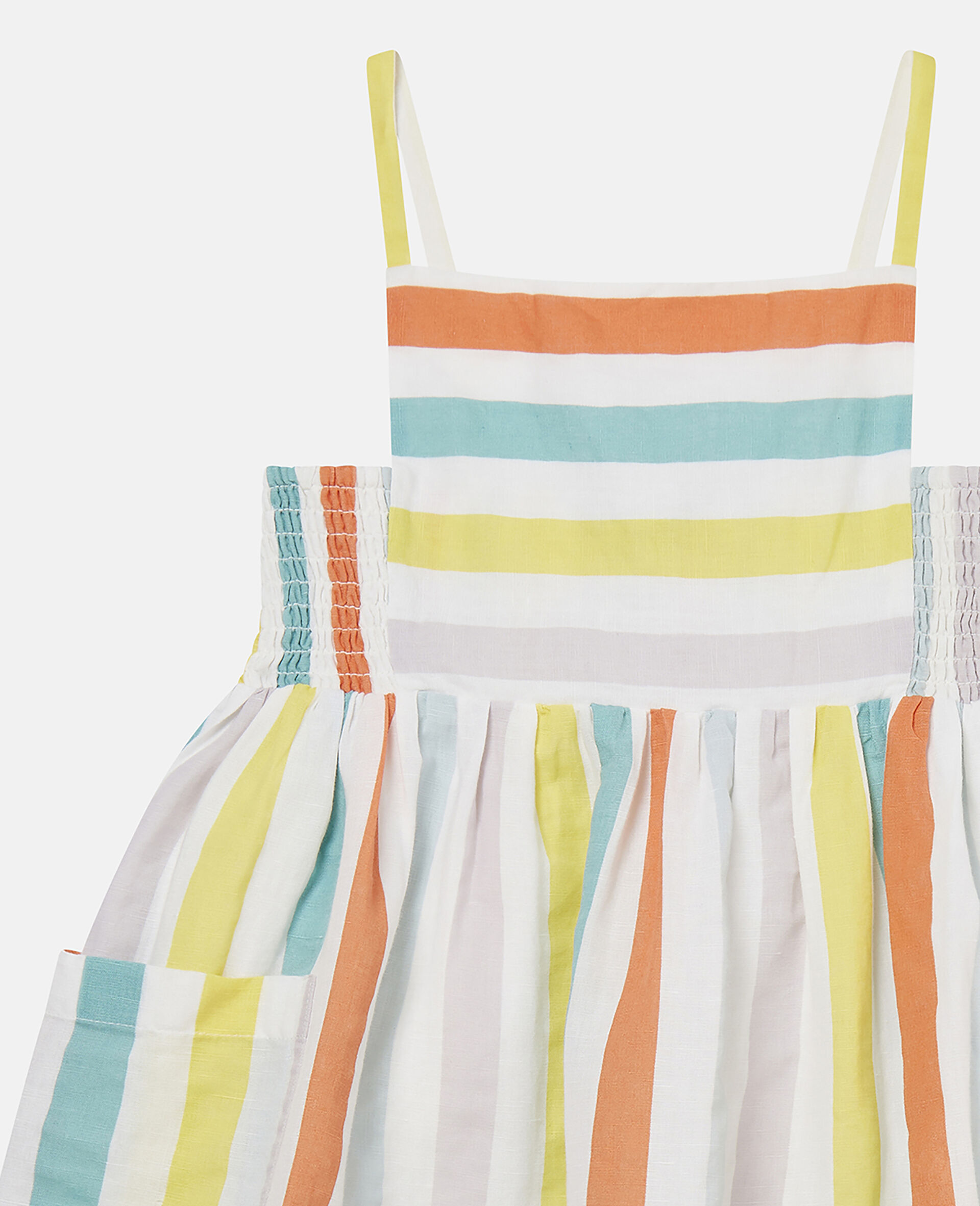 스트라이프 리넨 & 코튼 드레스-멀티컬러-large image number 1