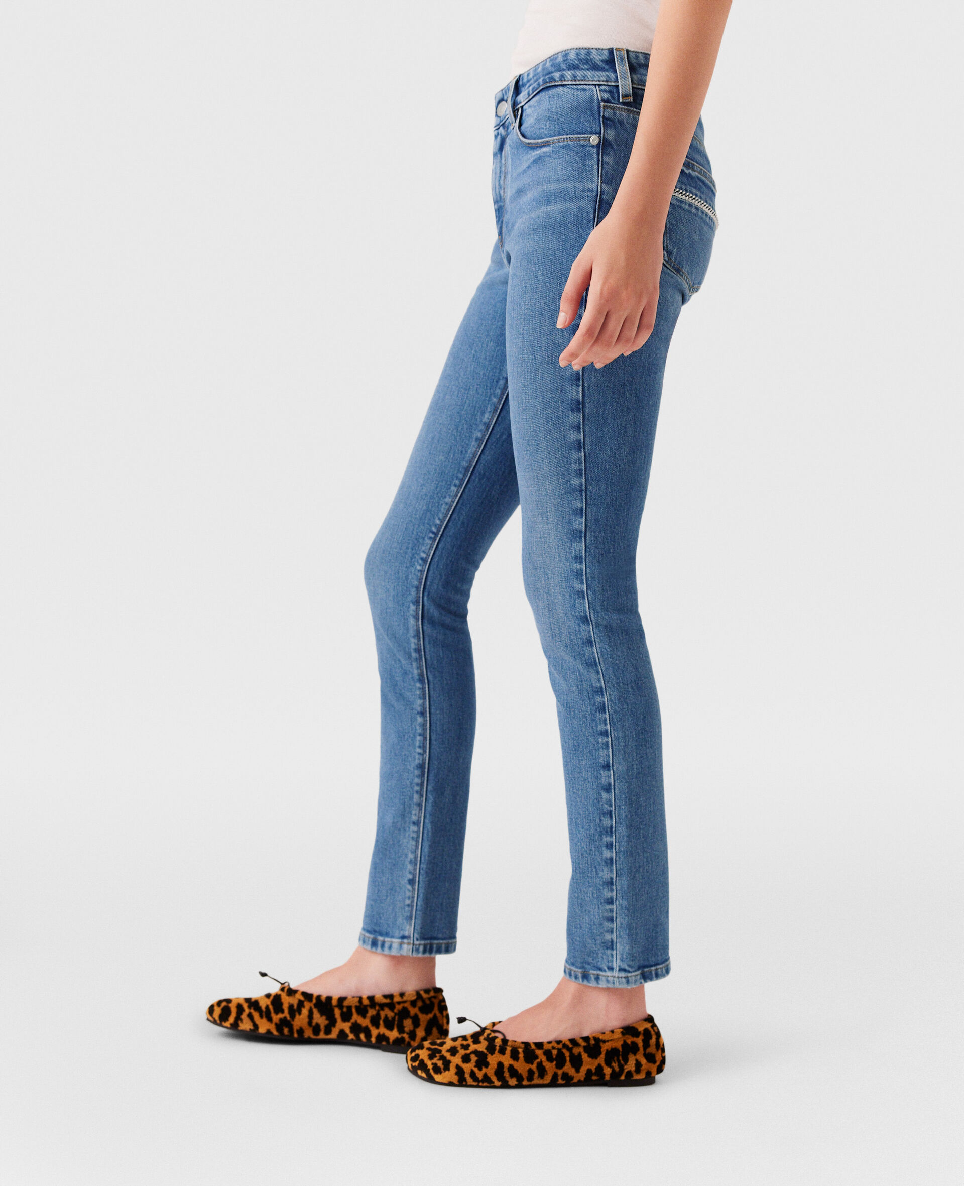 Cropped Skinny Jeans-Blue-large image number 2