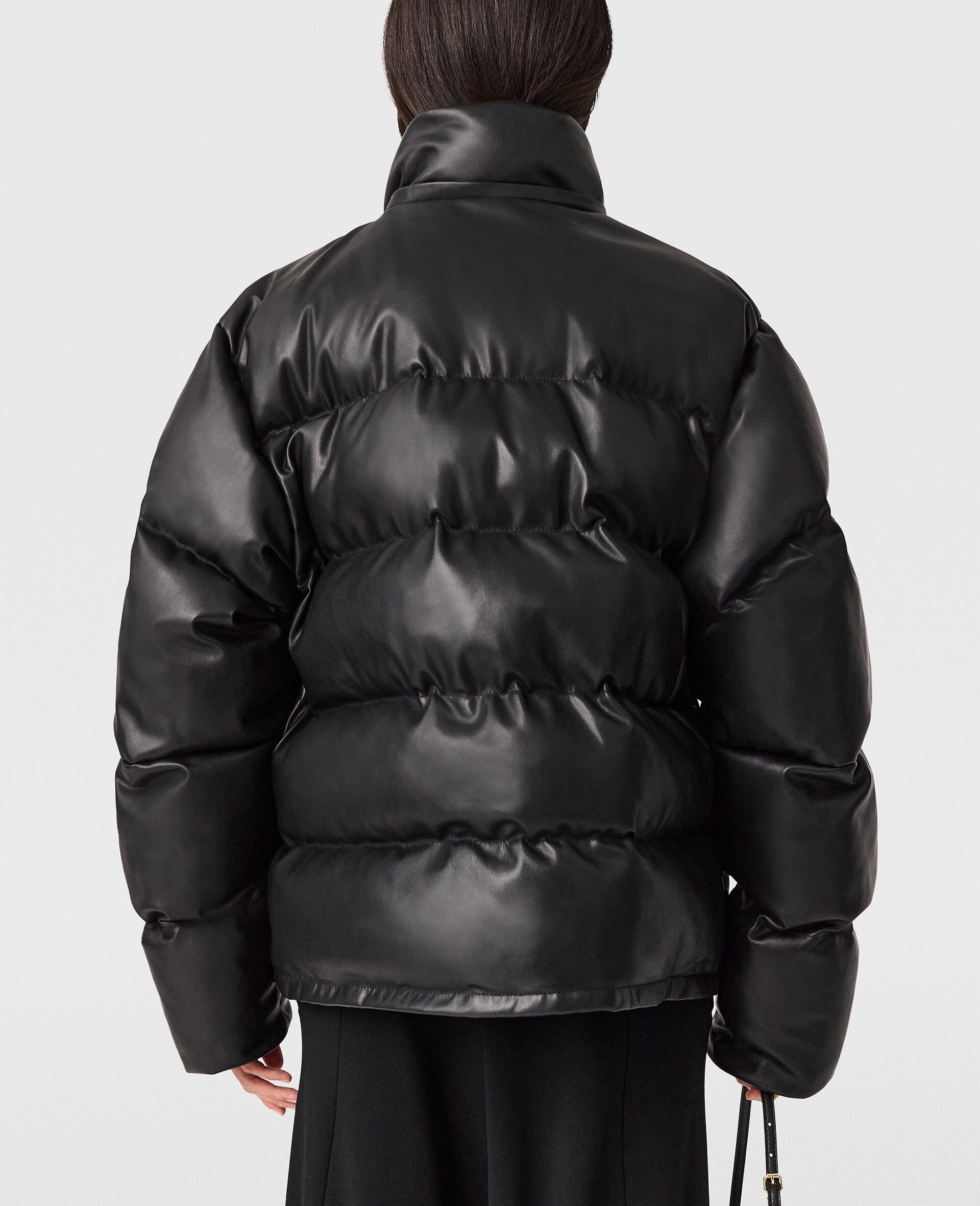 Padded Vegan Puffer Coat-Black-large image number 4