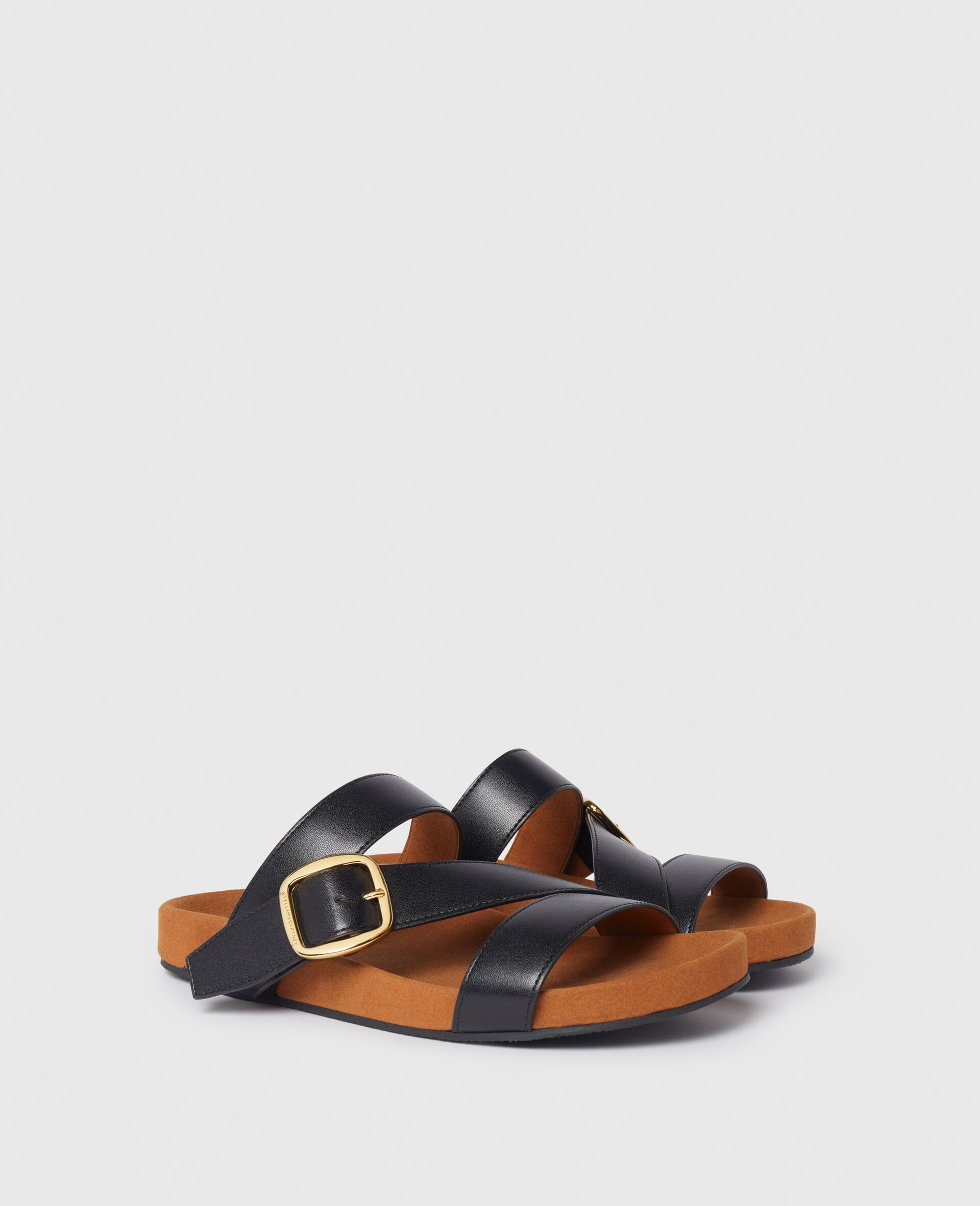 Gaia Backless Buckle Sandals-Black-large image number 2