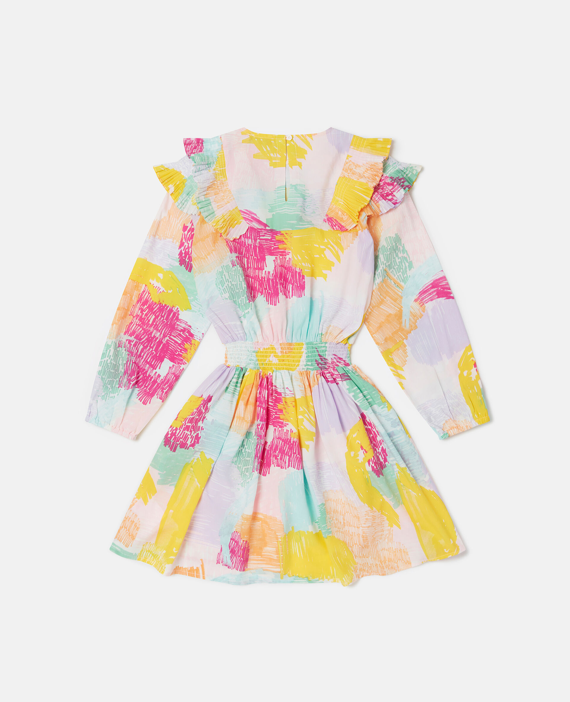 Abstract Doodle Print Ruffle Skater Dress-Multicolour-large image number 2