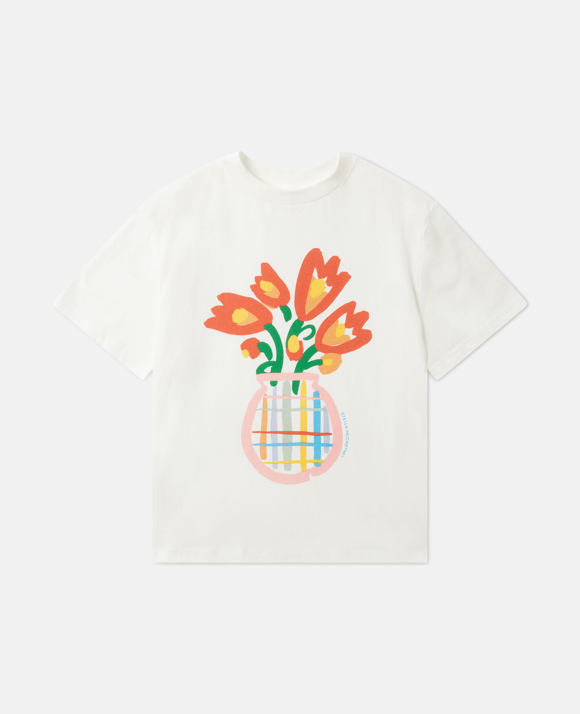Floral Graphic T-Shirt-White-medium