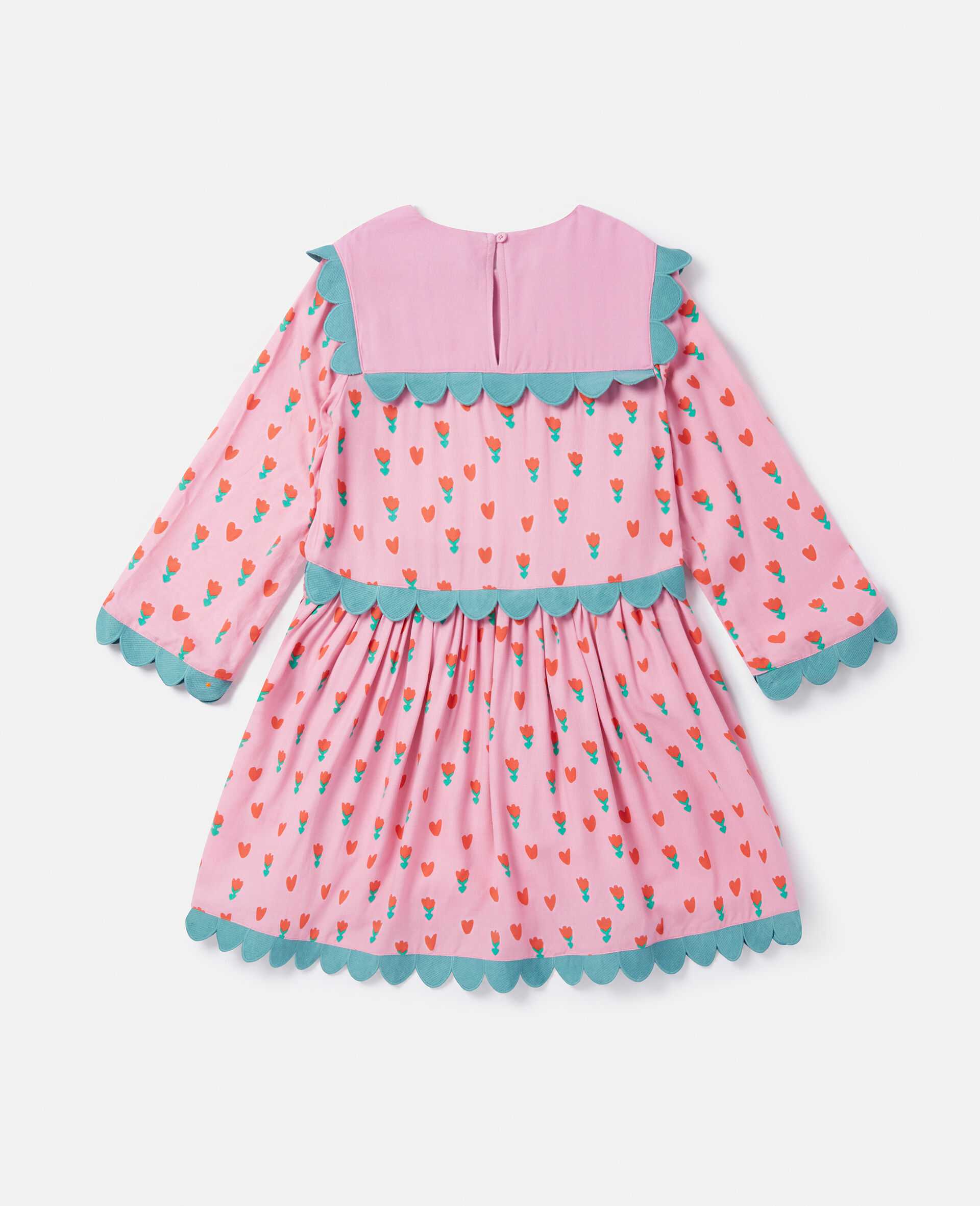 Kleid mit Folk Flower Print und Kragen-Rose-large image number 2