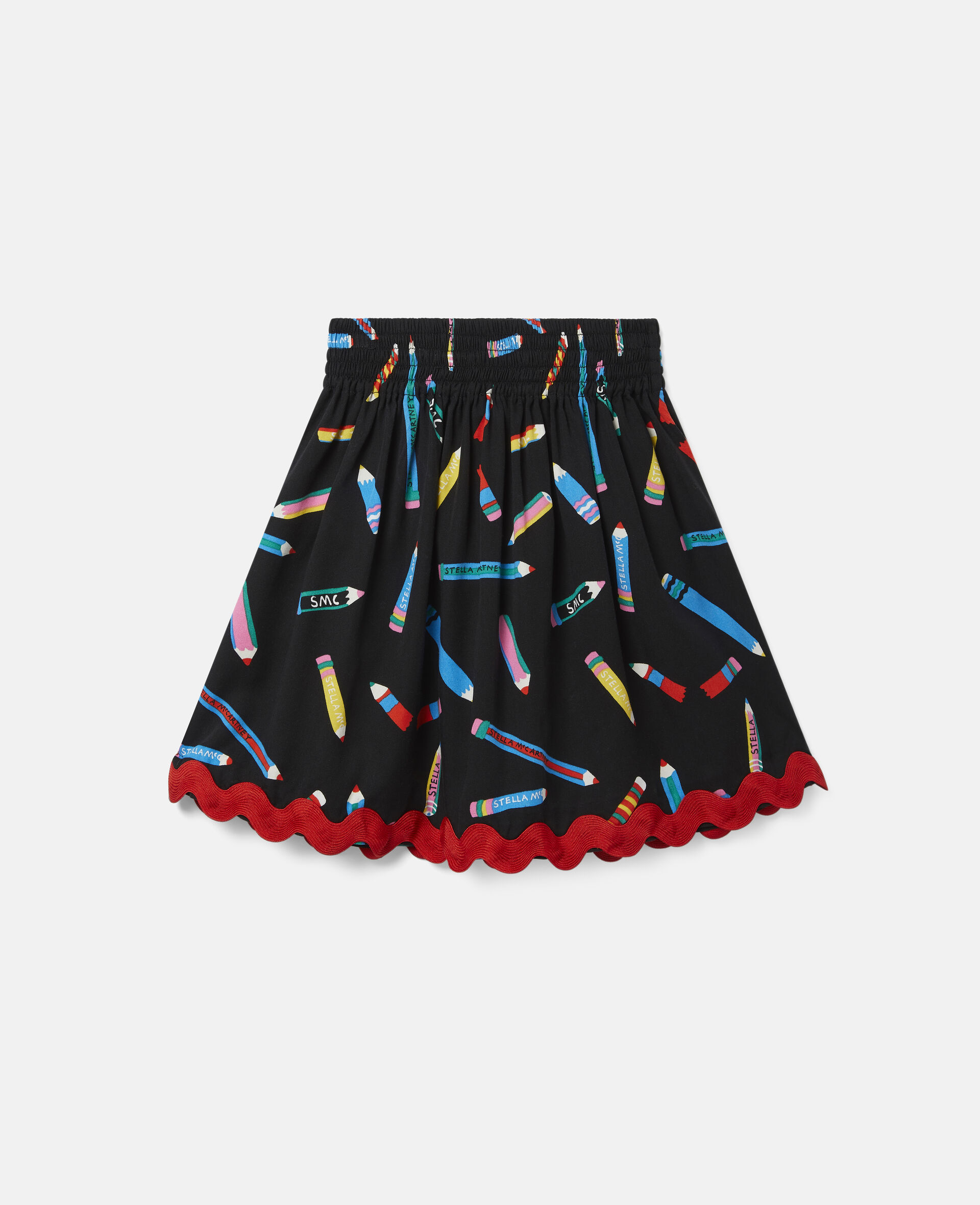 Pencil Twill Skirt -Black-large image number 3