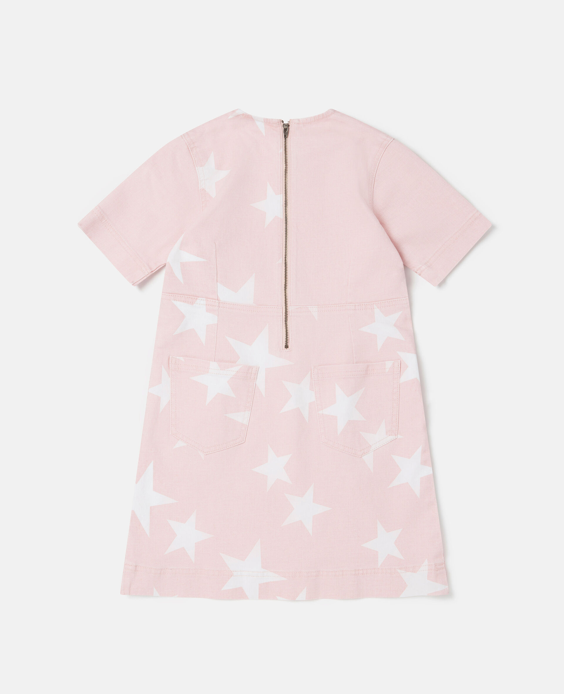 Star Print Denim Dress-Multicolour-large image number 2