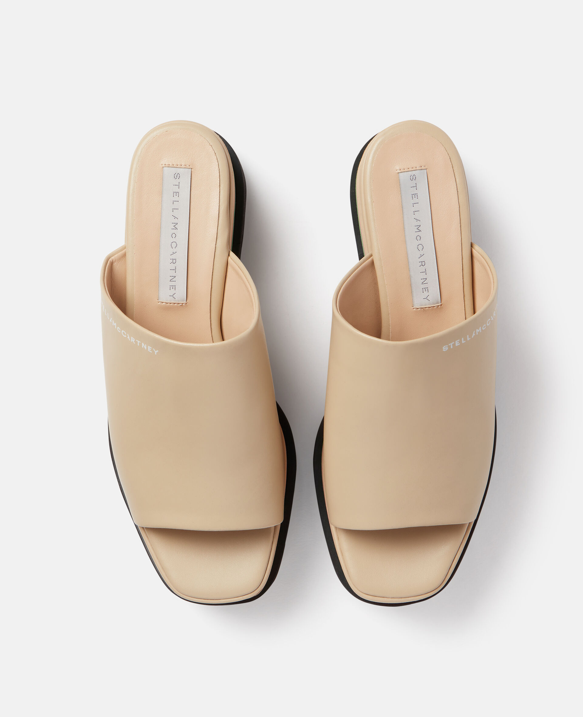 Sneak-Elyse Platform Mules-Beige-large image number 3