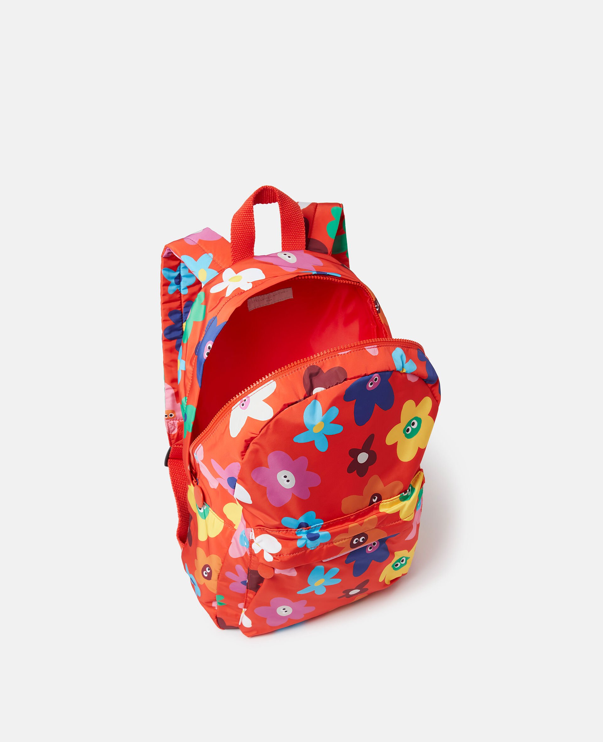 Smiling Flower Print Backpack-Multicoloured-large image number 3