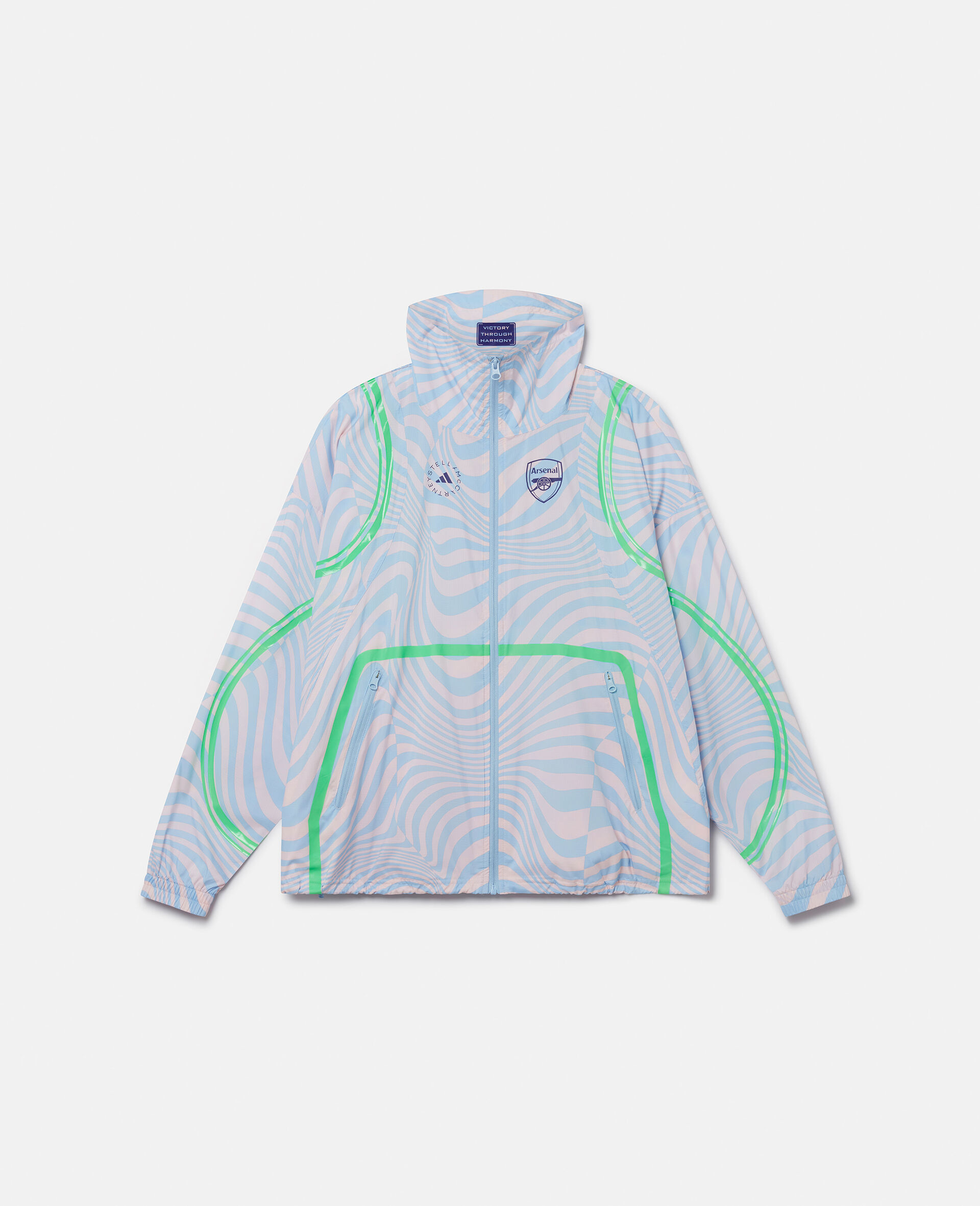 adidas by Stella McCartney × Arsenal Jacke mit optischem Wirbel-Print-Bunt-large image number 0